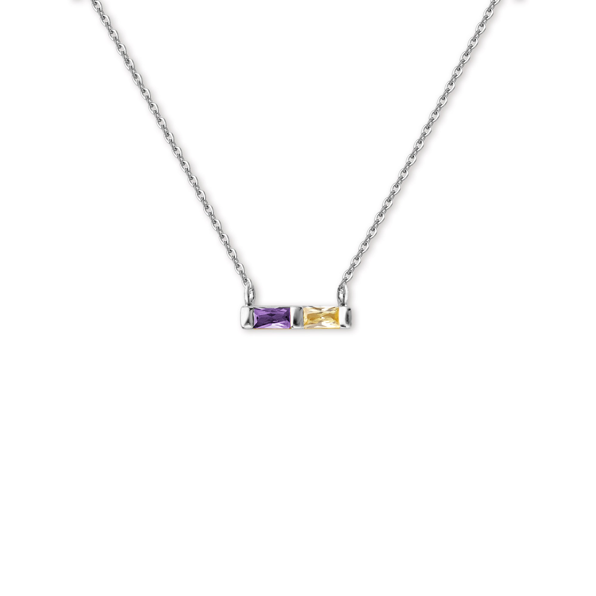 Birthstone Baguette Bar Necklace