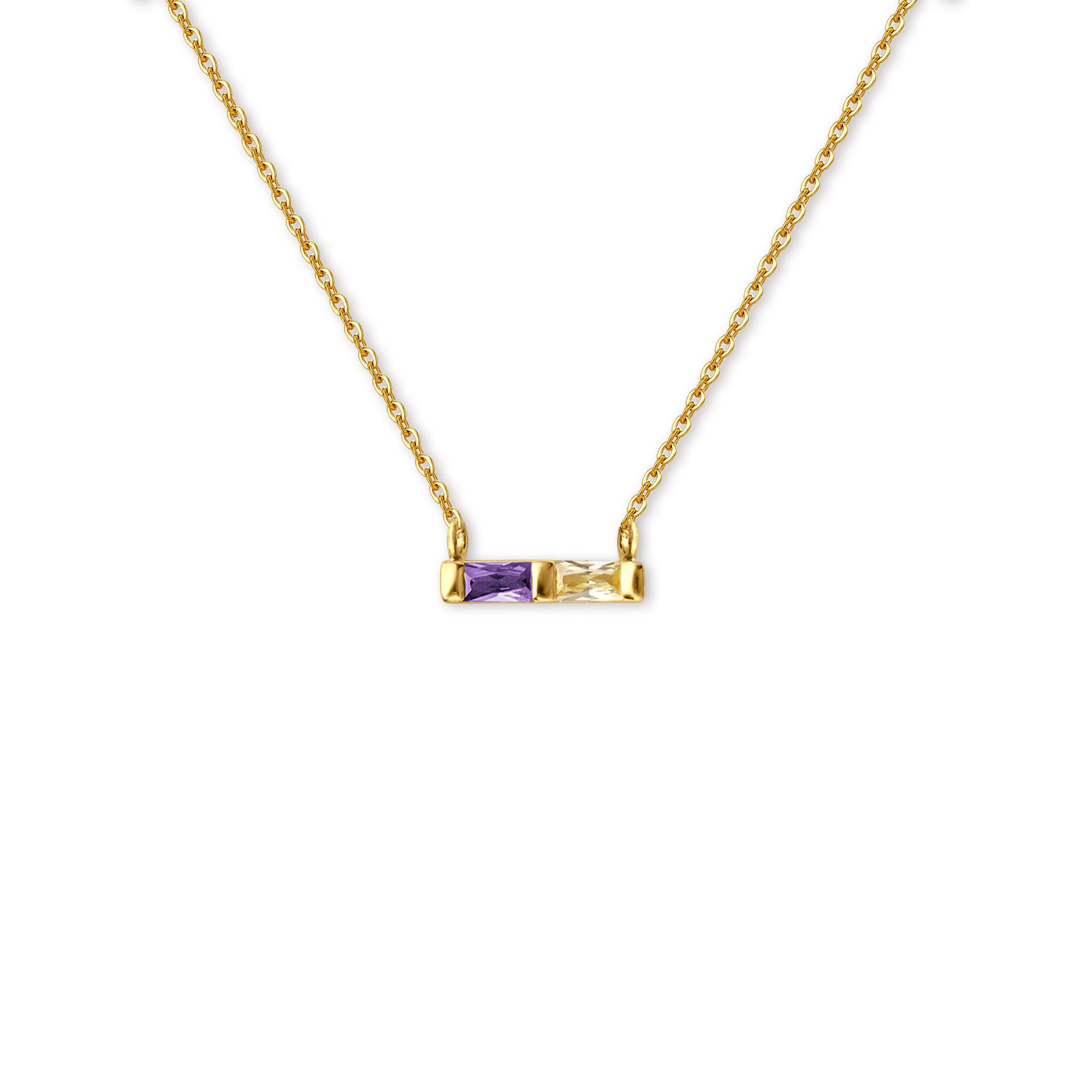 Birthstone Baguette Bar Necklace
