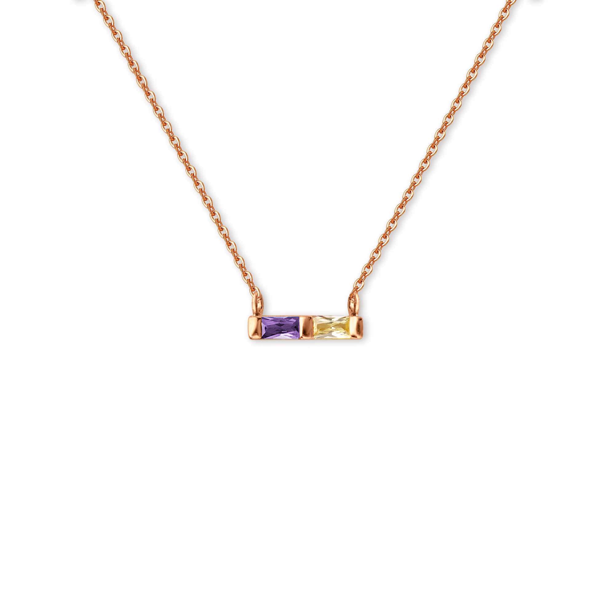 Birthstone Baguette Bar Necklace