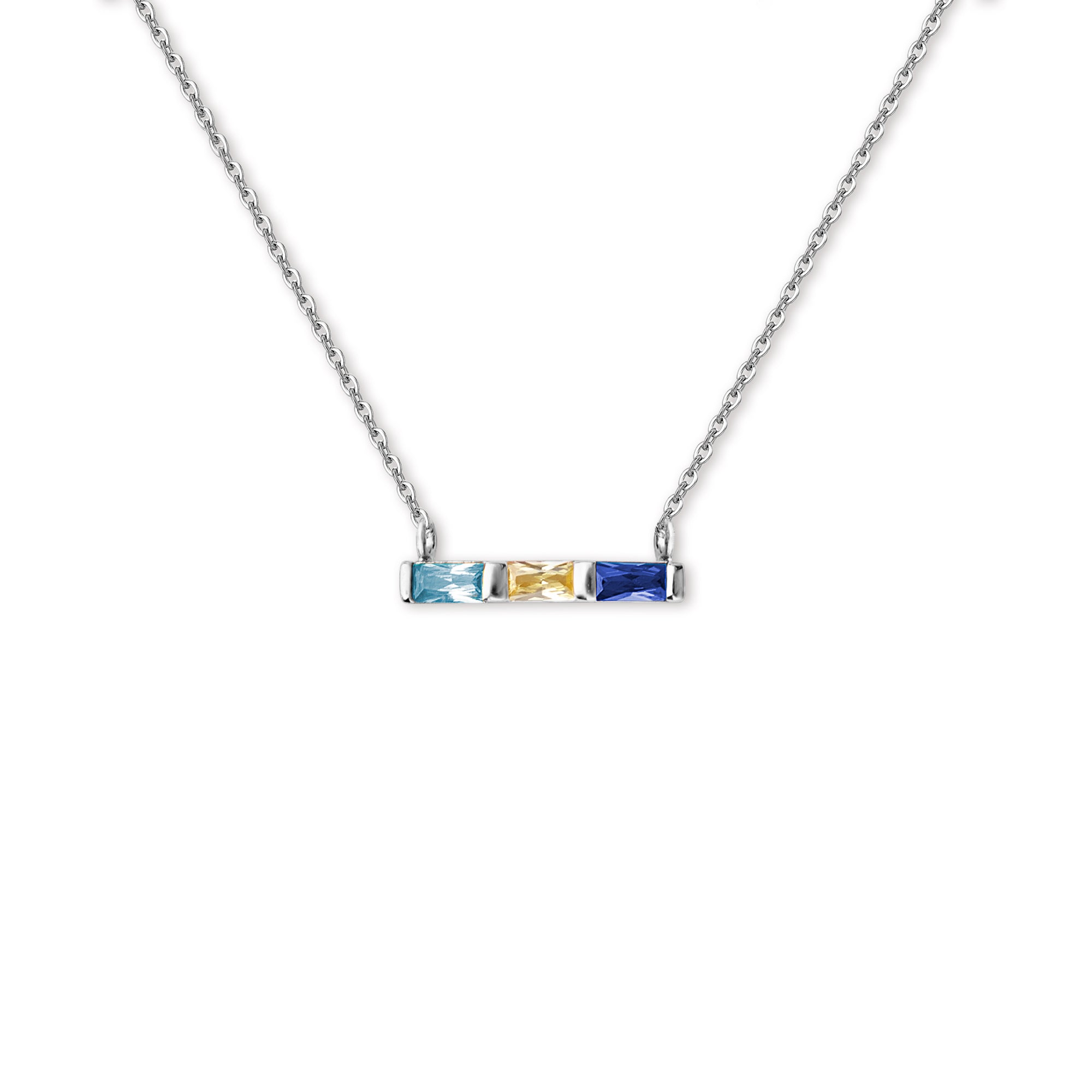 Birthstone Baguette Bar Necklace