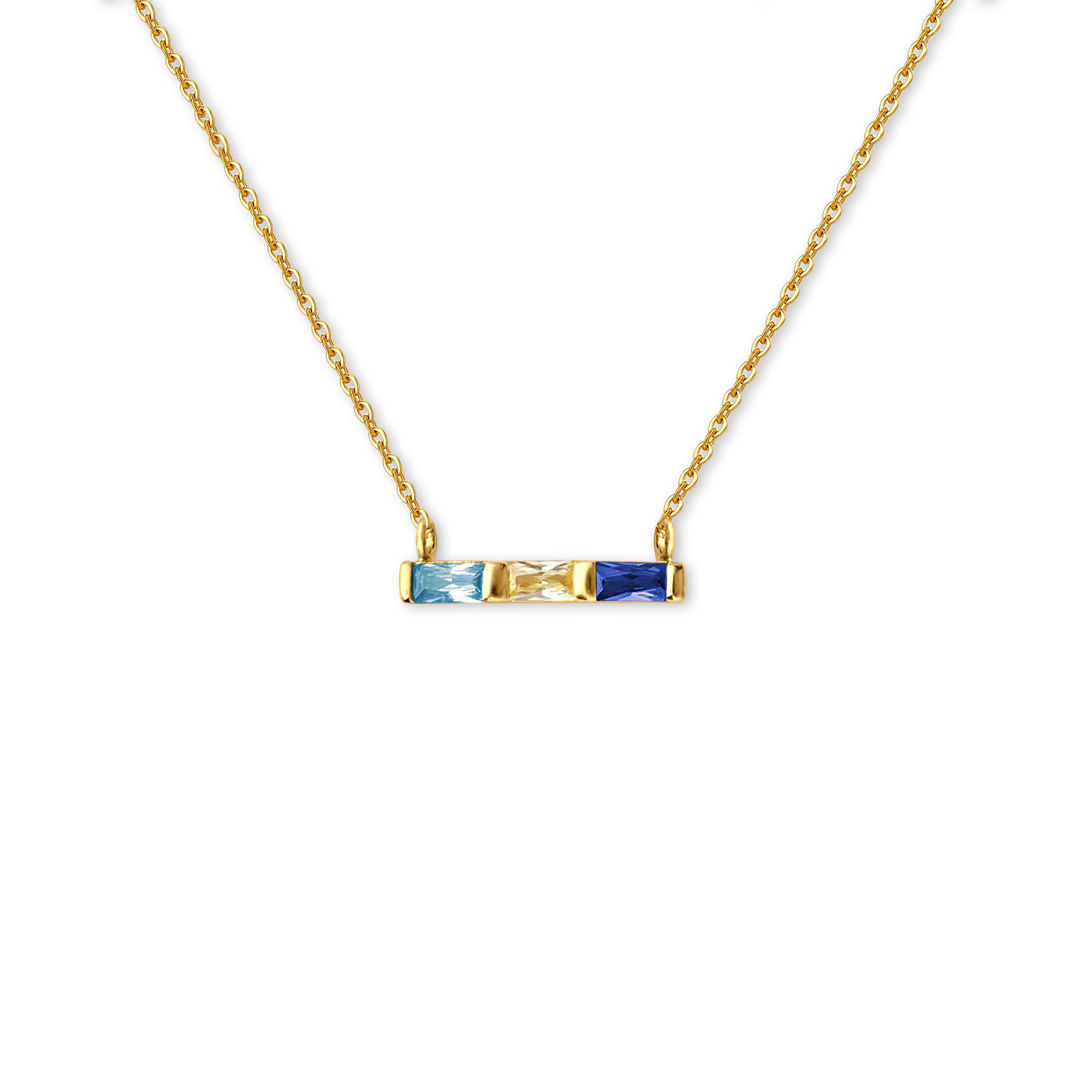 Birthstone Baguette Bar Necklace