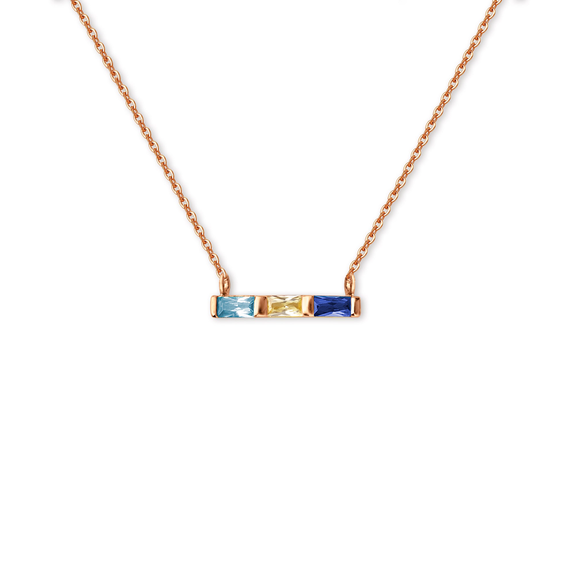 Birthstone Baguette Bar Necklace