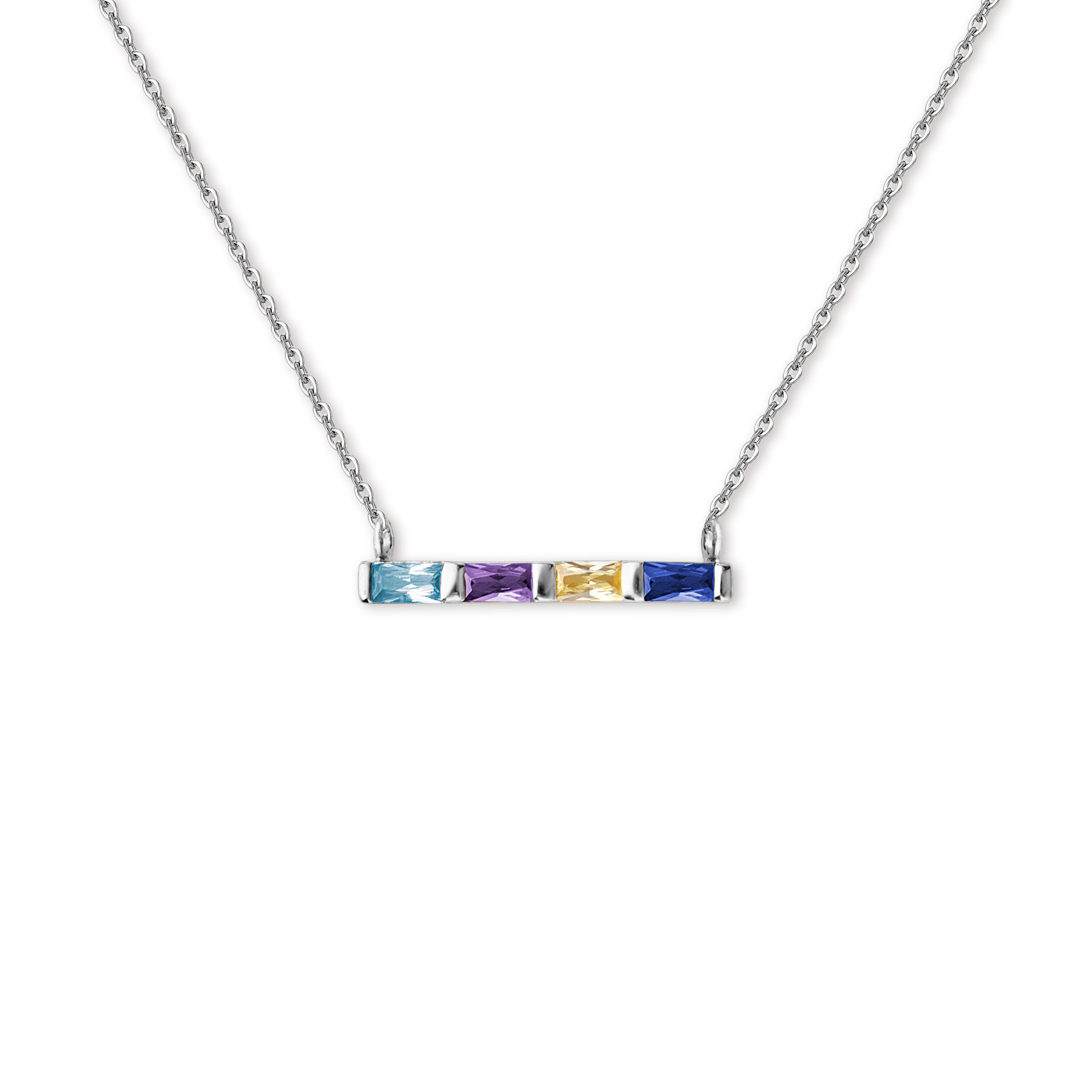 Birthstone Baguette Bar Necklace