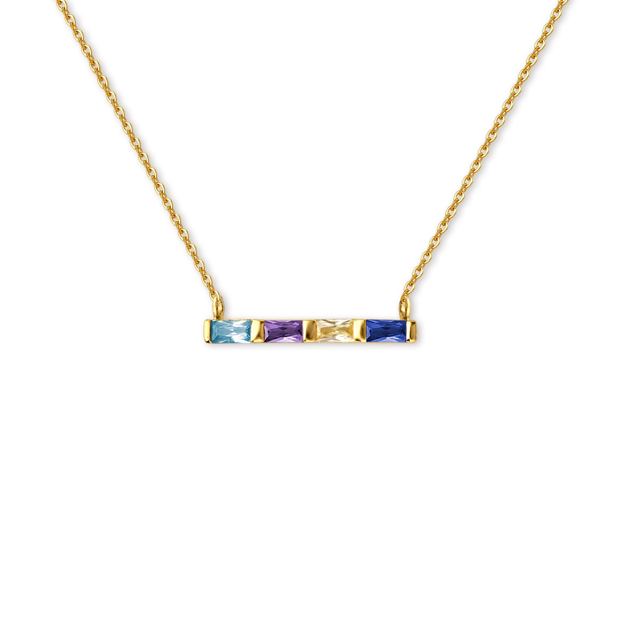 Birthstone Baguette Bar Necklace