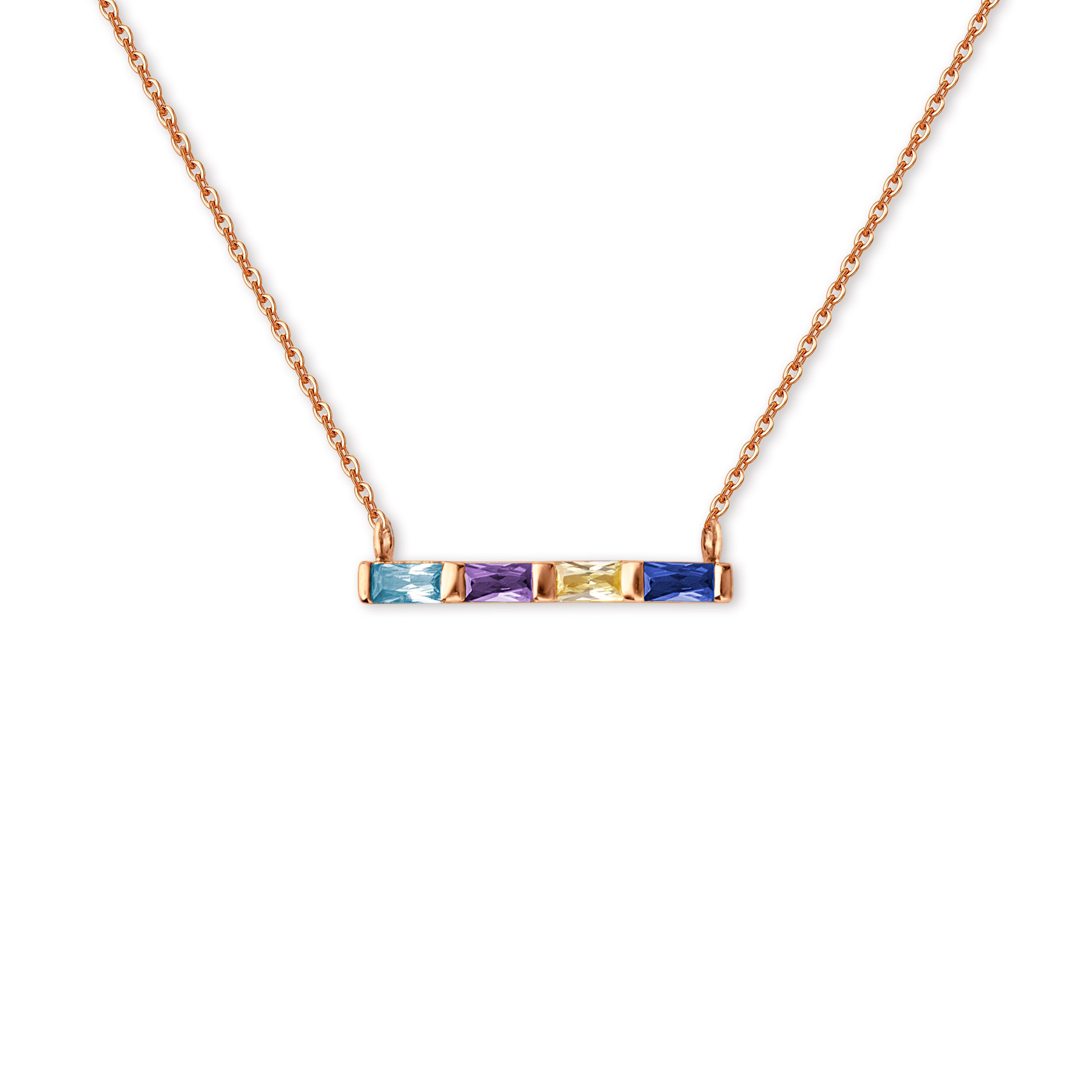 Birthstone Baguette Bar Necklace