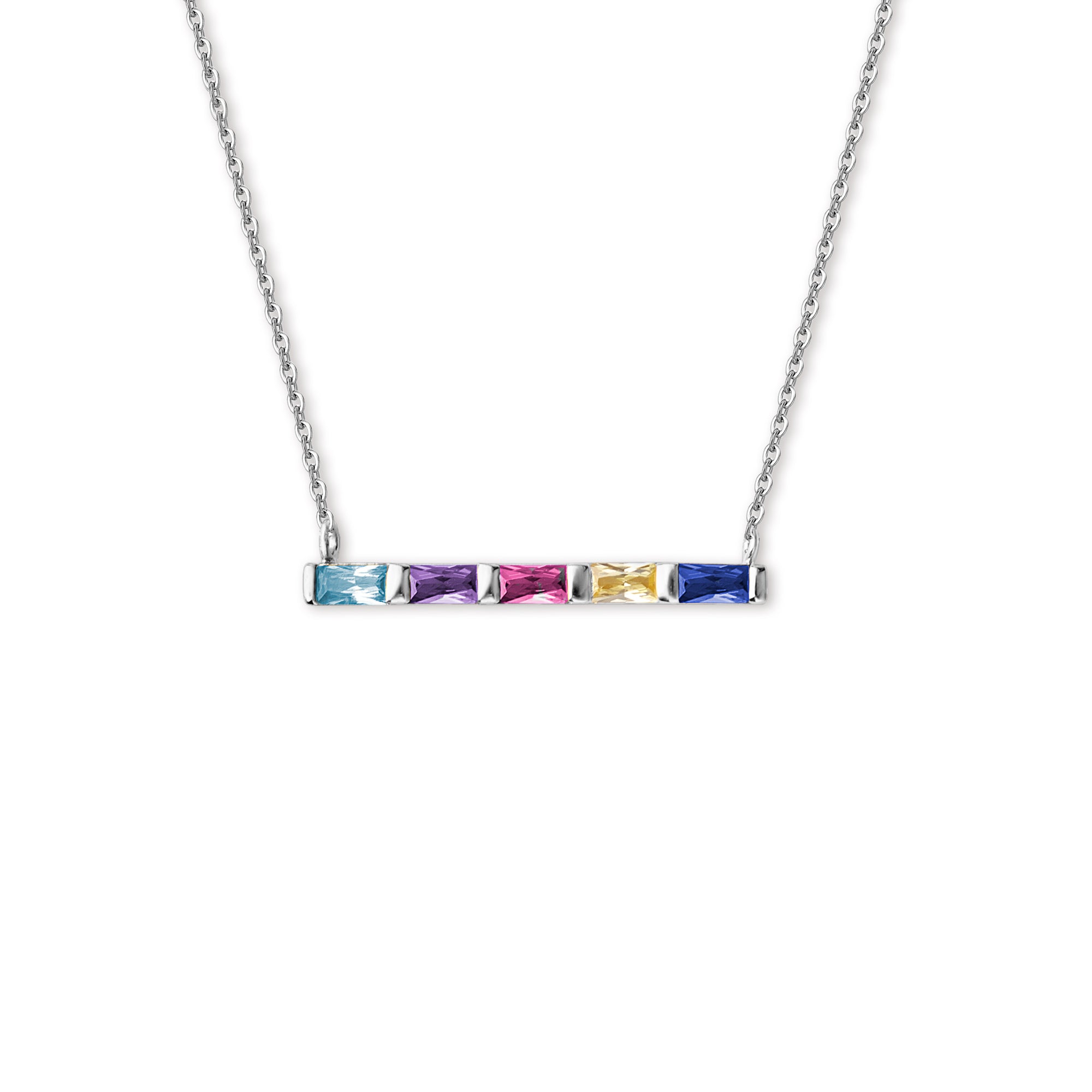 Birthstone Baguette Bar Necklace
