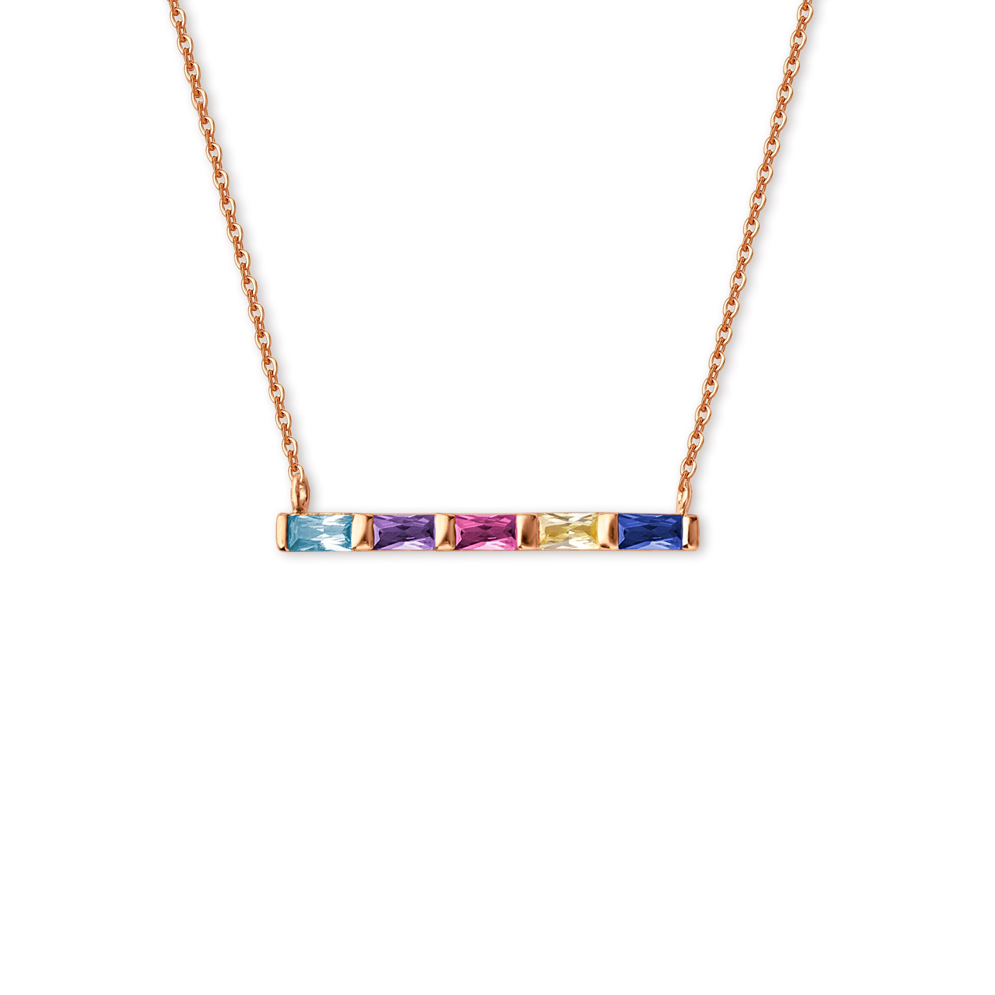 Birthstone Baguette Bar Necklace