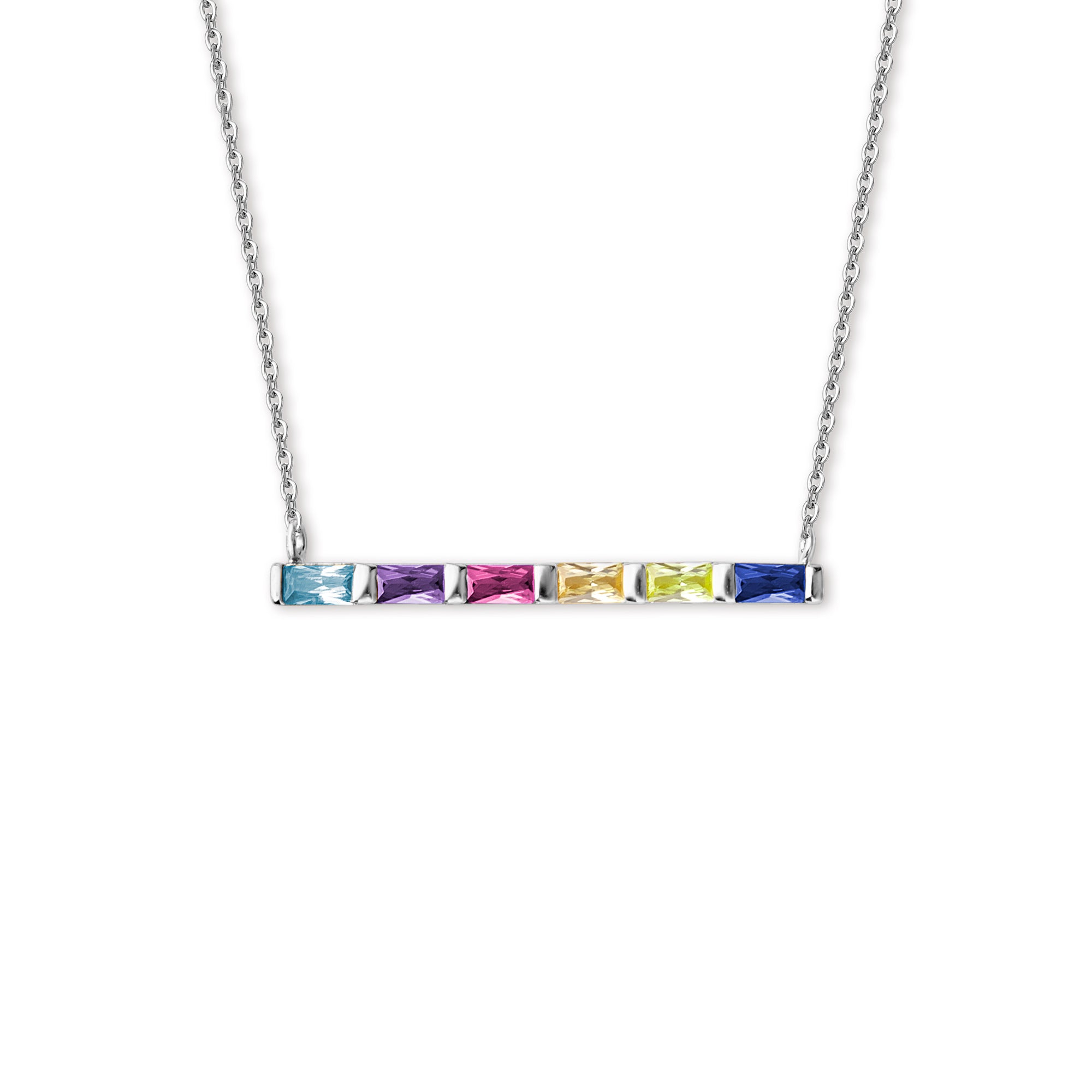 Birthstone Baguette Bar Necklace