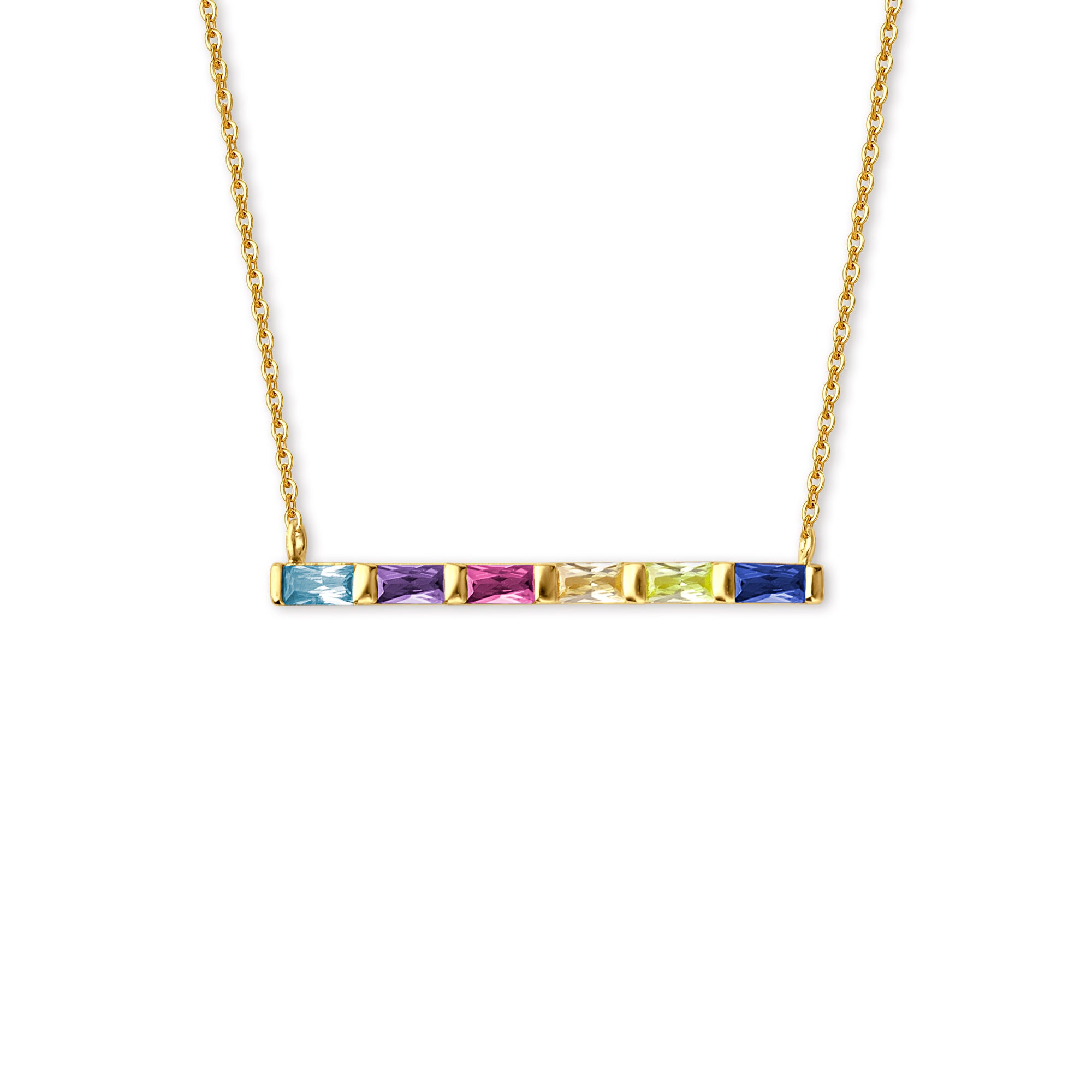 Birthstone Baguette Bar Necklace
