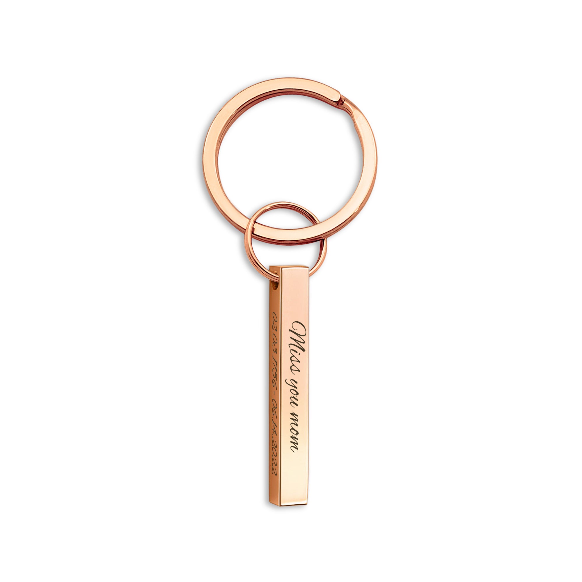 Personalized Fingerprint 4-Sided Bar Memorial Ashes Holder Key Chain