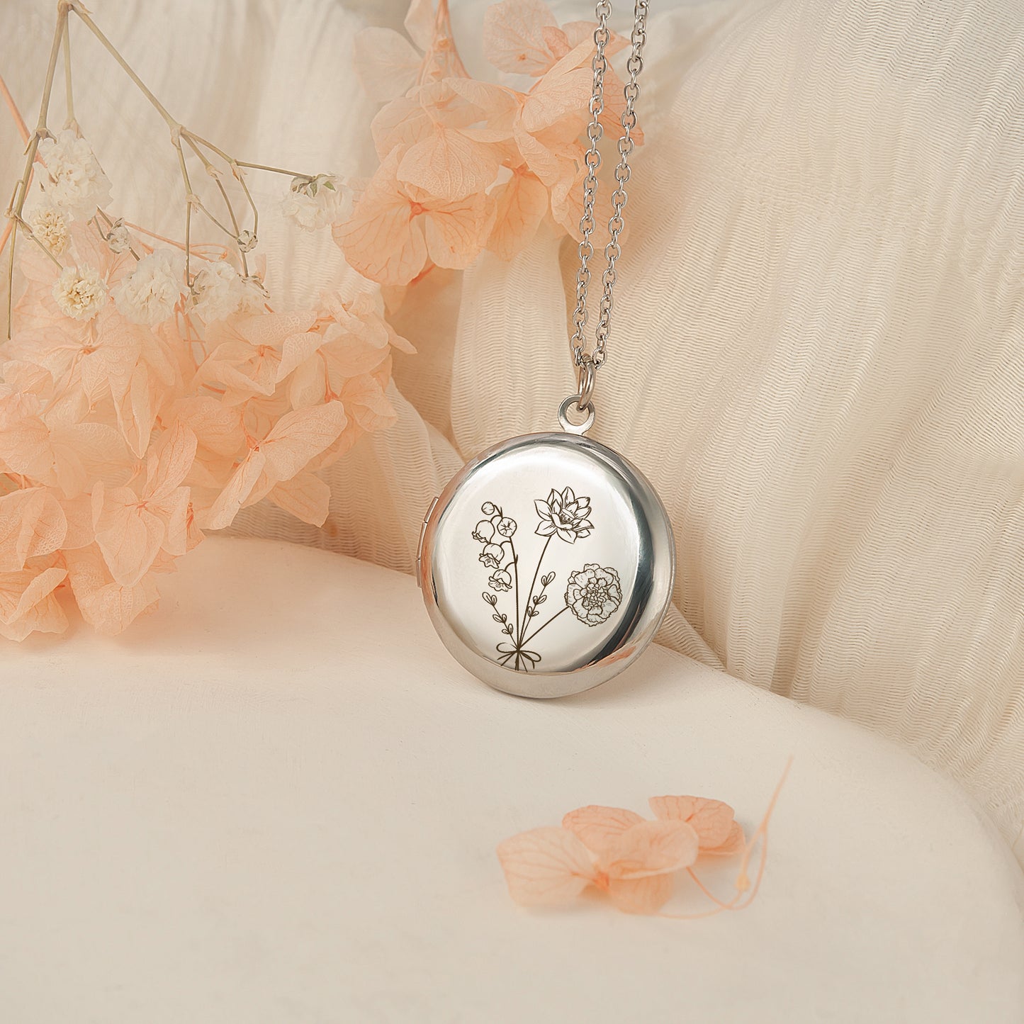 Build Your Own Bouquet Photo Locket Necklace