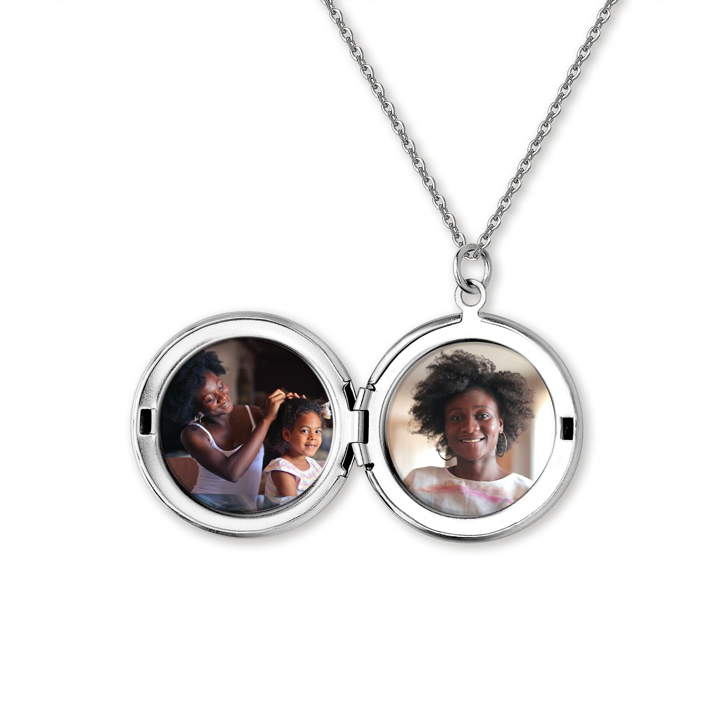 Custom 1-4 Flowers Photo Locket Necklace