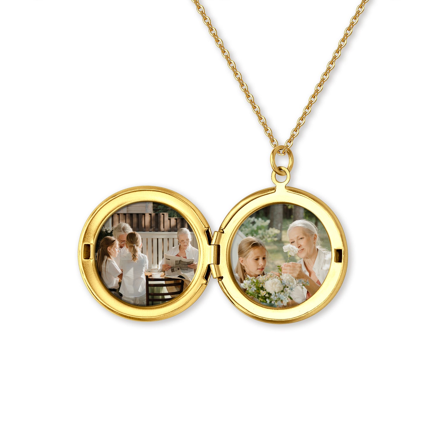 Custom 1-4 Flowers Photo Locket Necklace