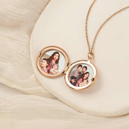 Custom 1-4 Flowers Photo Locket Necklace