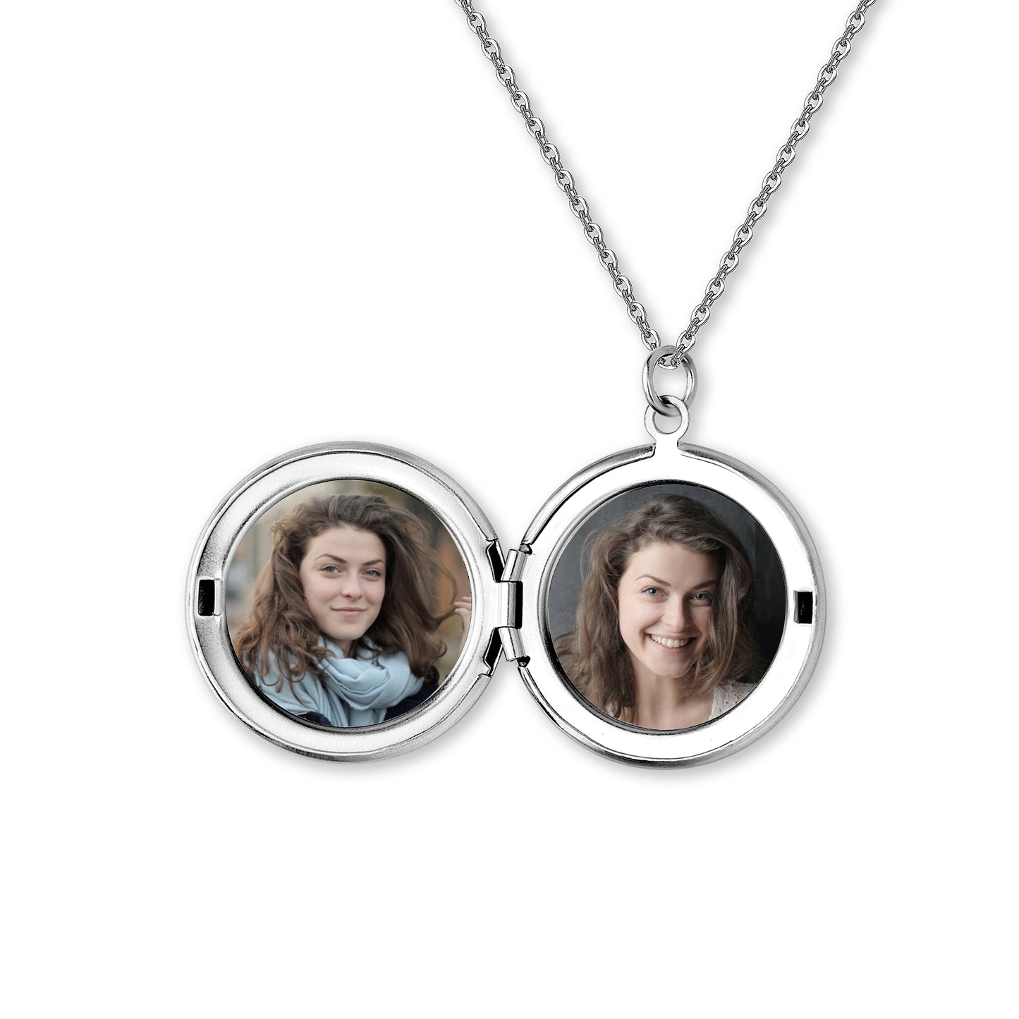 Custom Birth Flower Photo Locket Necklace