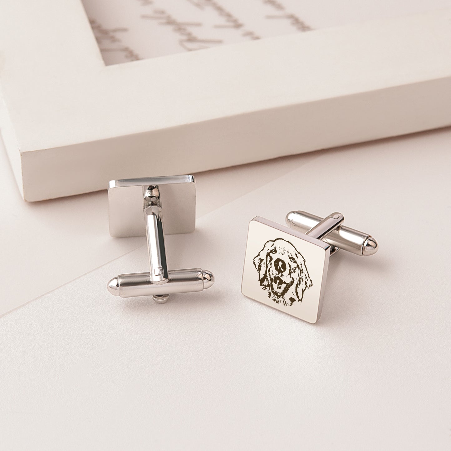 Custom Men's Pet Portrait Wedding Cuff Links