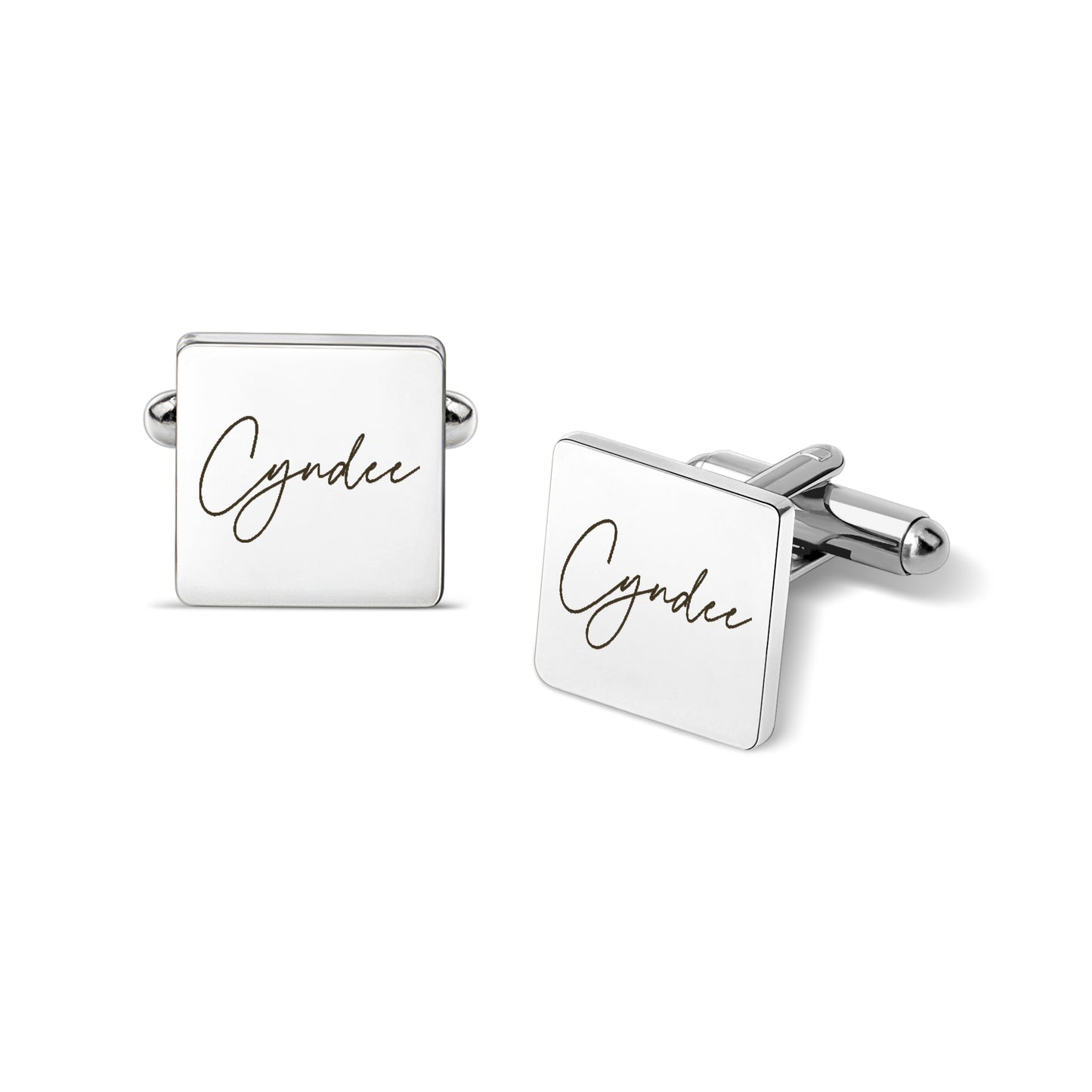 Custom Handwriting and Actual Fingerprint Square Cuff Links