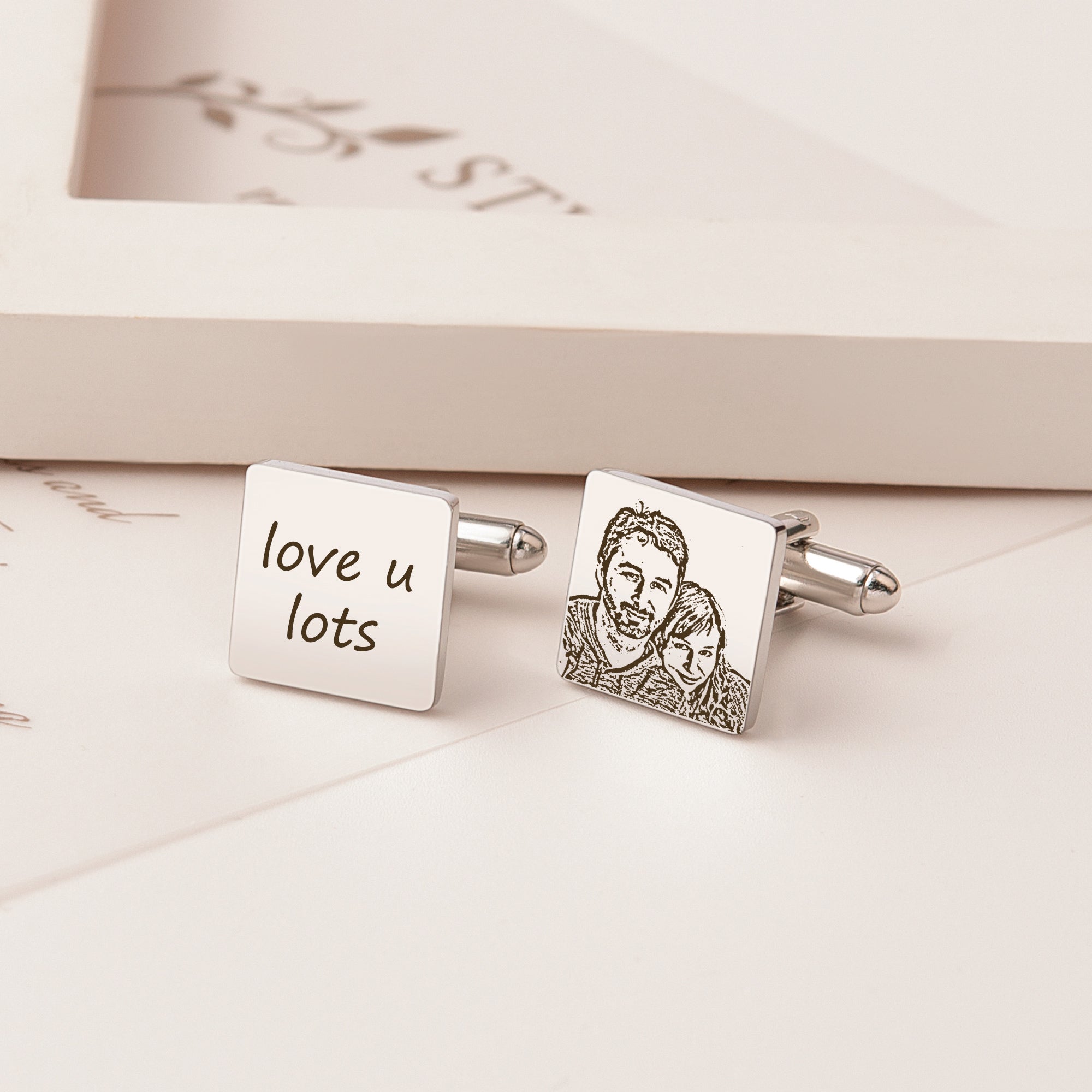 Portrait Square Cuff Links