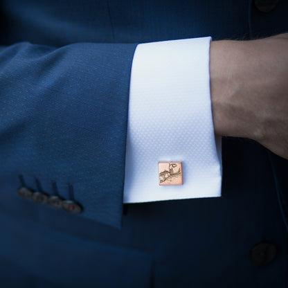 Custom People Portrait Wedding Square Cuff Links