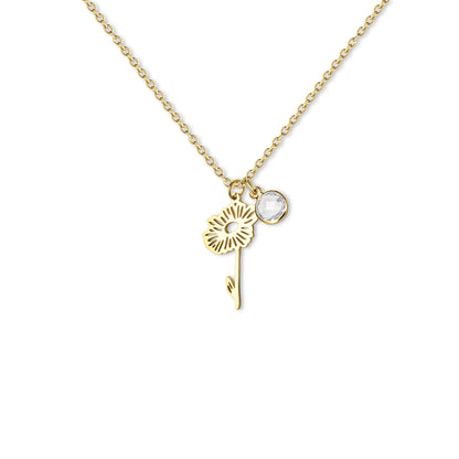 18K Gold Plated Birth Flower Necklace