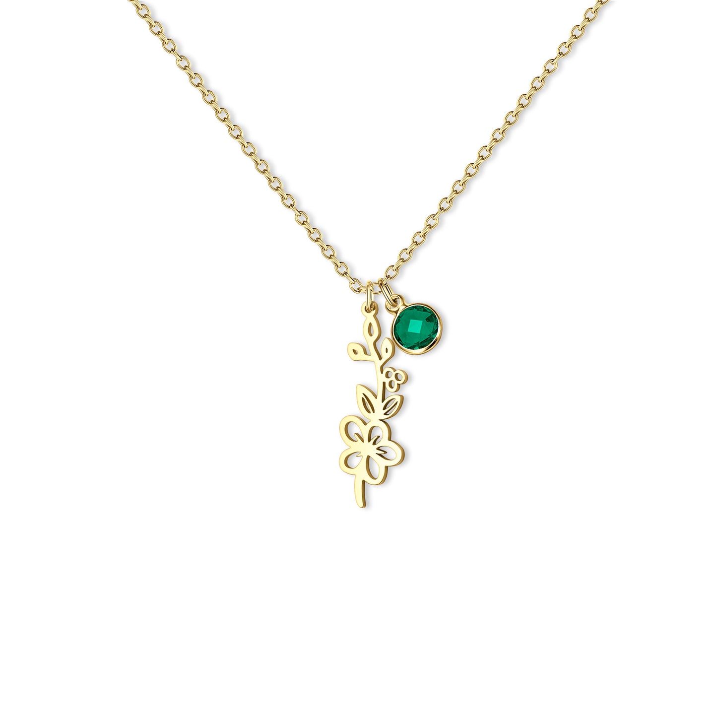 18K Gold Plated Birth Flower Necklace