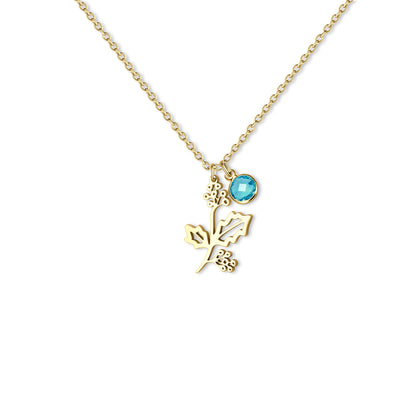 18K Gold Plated Birth Flower Necklace