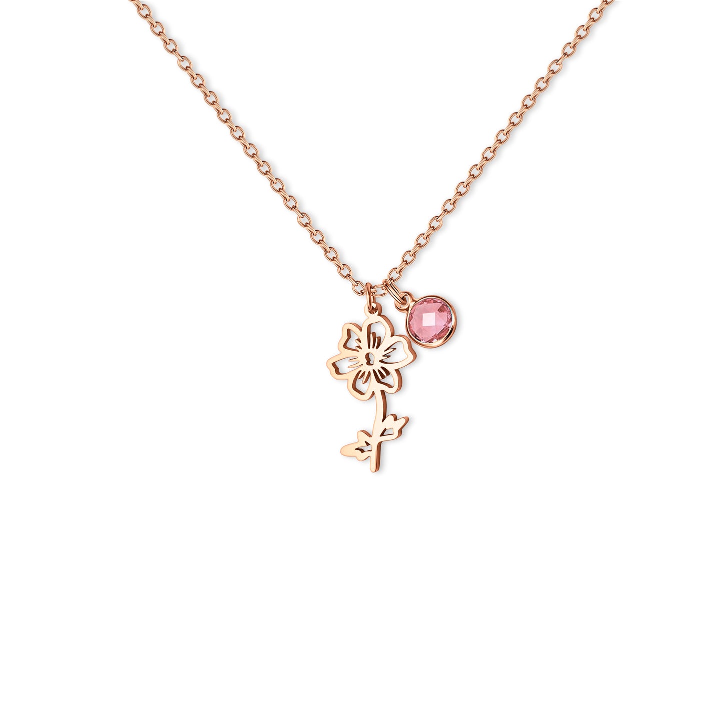 18K Gold Plated Birth Flower Necklace