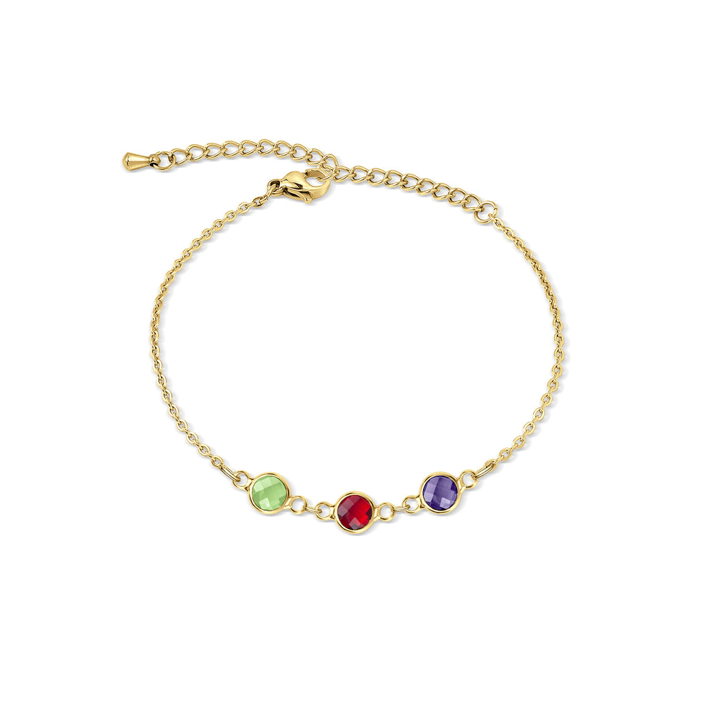 Birthstone Connecter Charm Bracelet