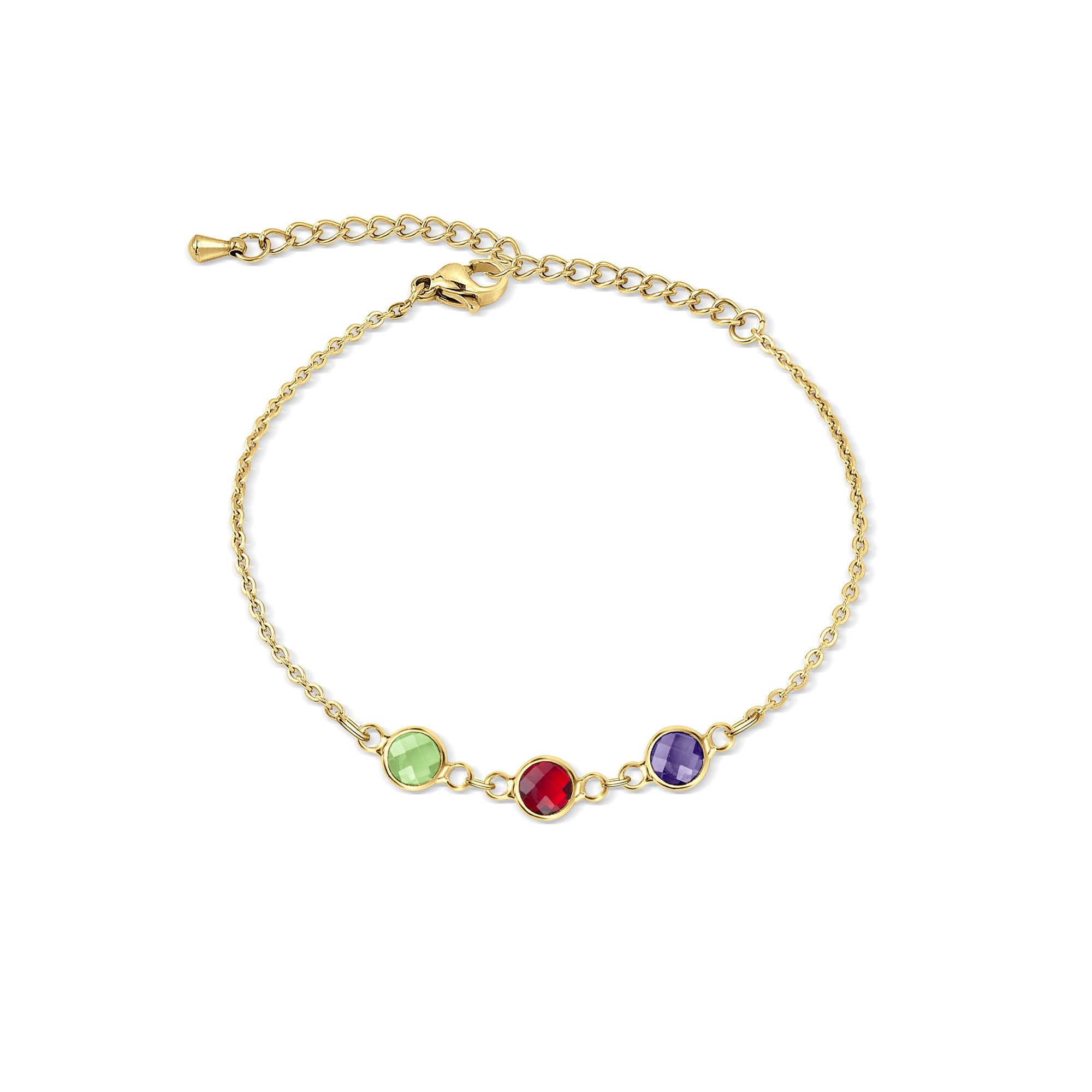 Birthstone Connecter Charm Bracelet