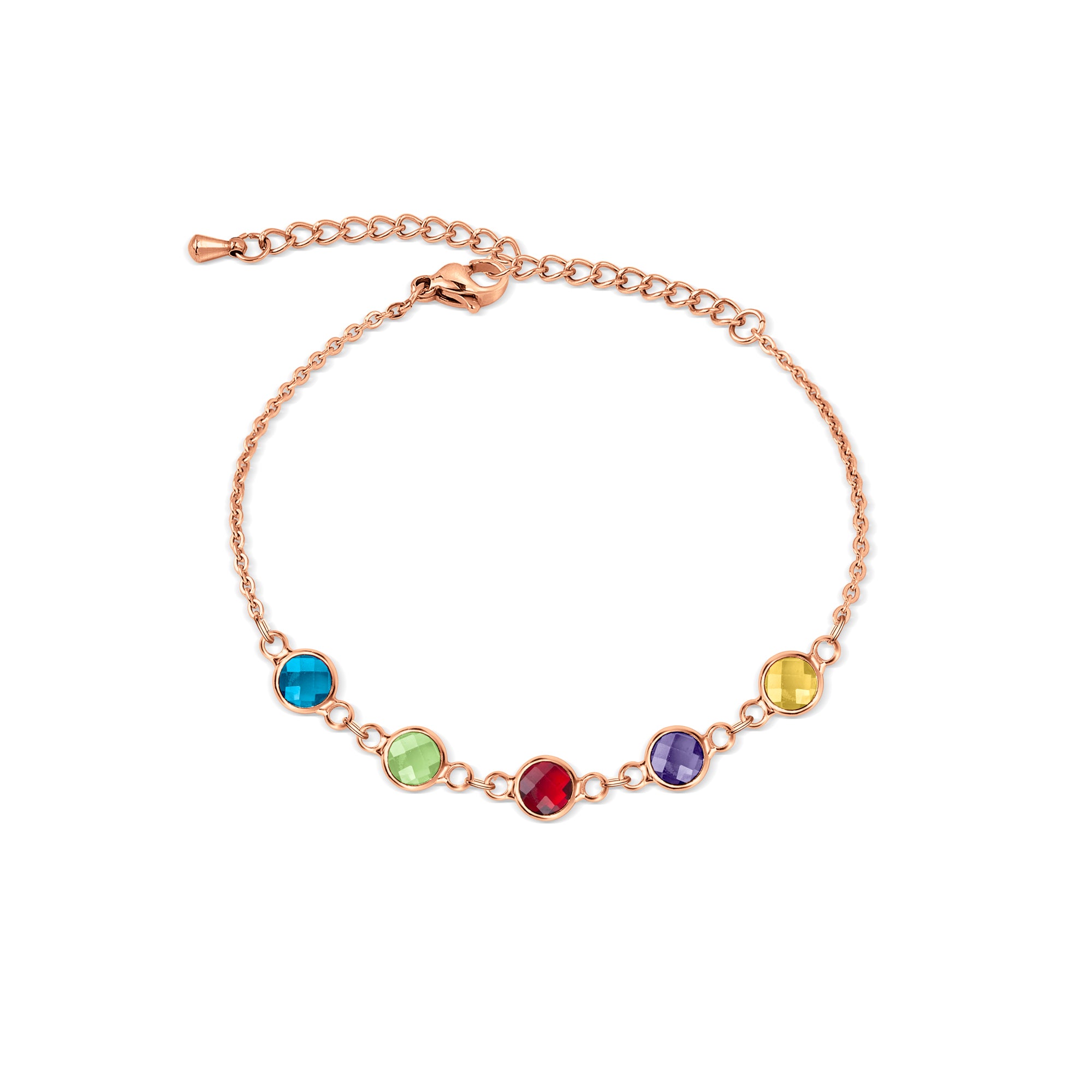 Birthstone Connecter Charm Bracelet