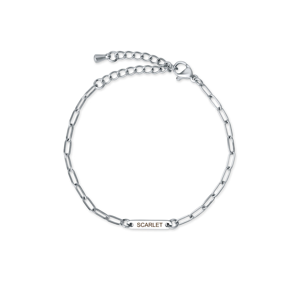 Custom Women's Paper Clip Stainless Steel Chain Bracelet