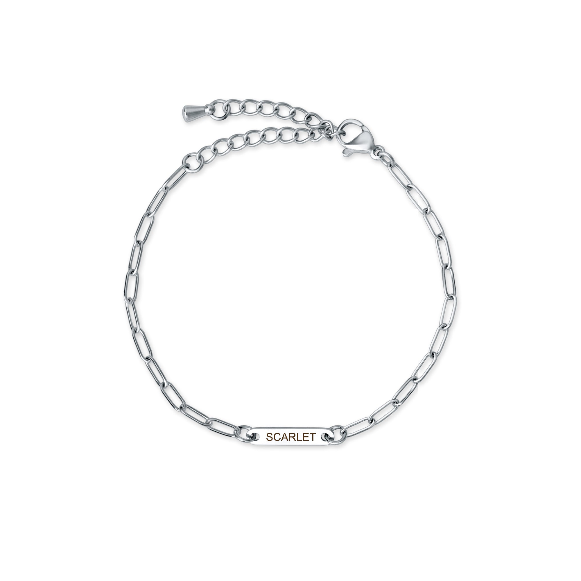 Custom Women's Paper Clip Stainless Steel Chain Bracelet