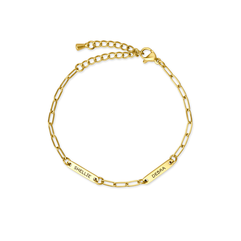 Custom Women's Paper Clip Stainless Steel Chain Bracelet