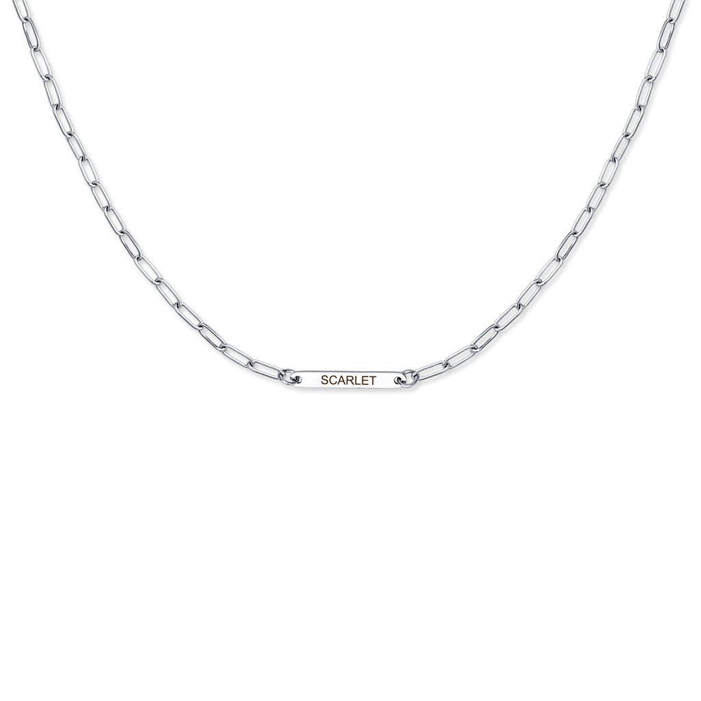 Custom Women's Paper Clip Stainless Steel Chain Necklace