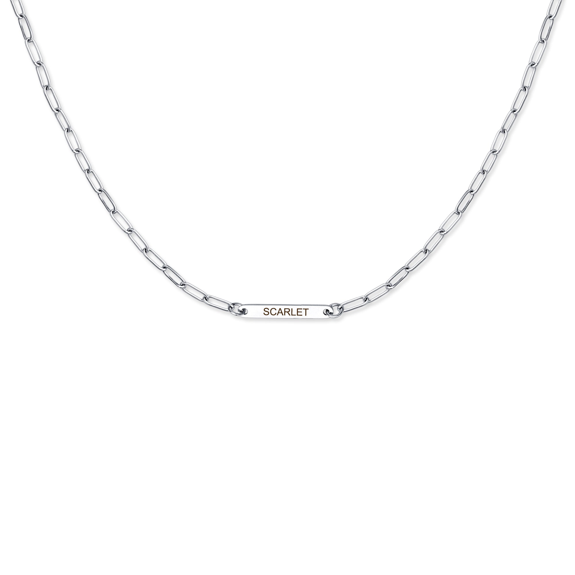 Custom Women's Paper Clip Stainless Steel Chain Necklace