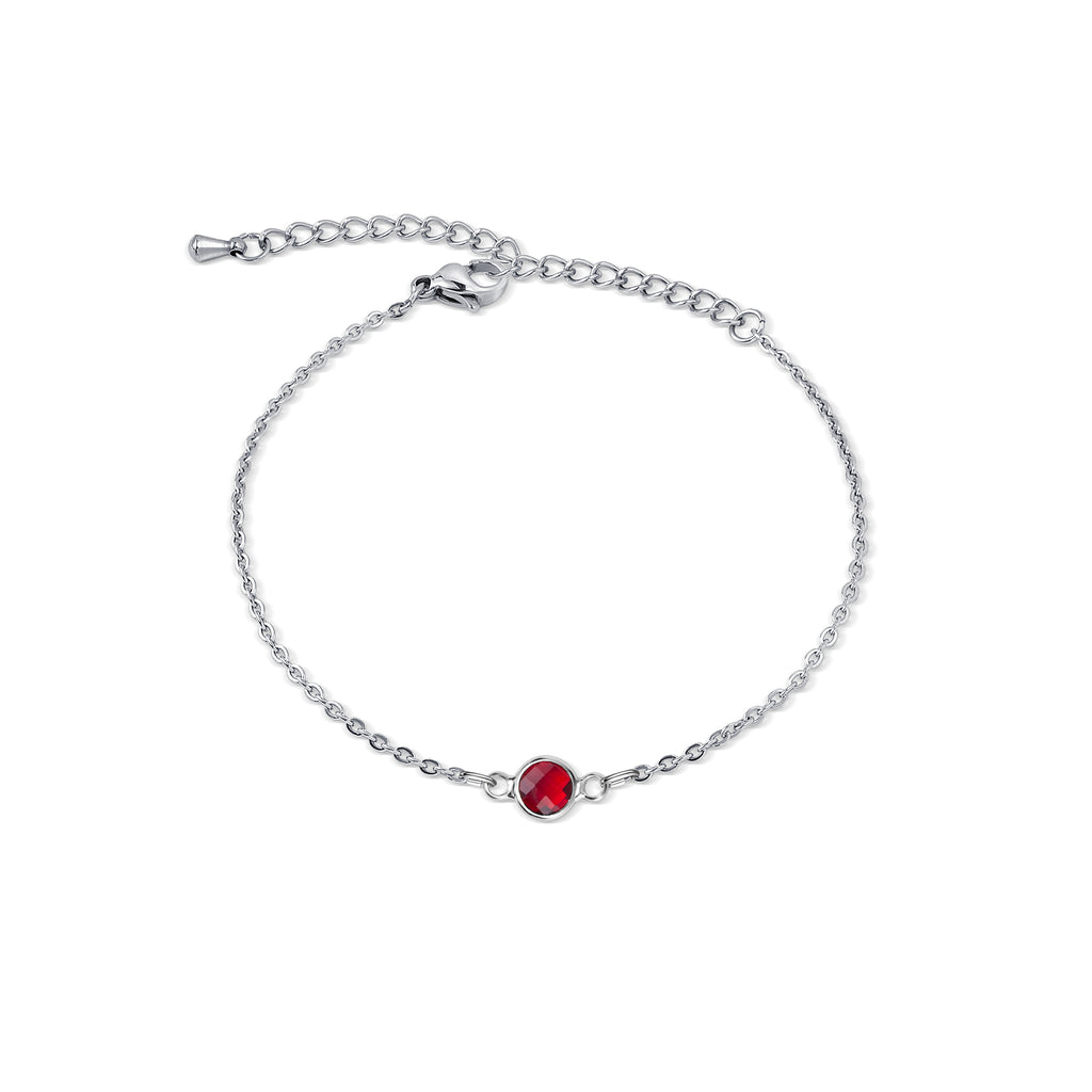 Women's Dainty Birthstone Charm Bracelet