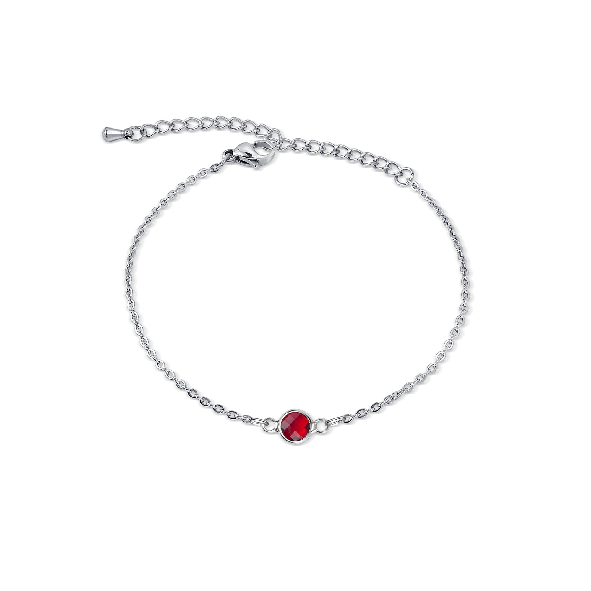 Women's Dainty Birthstone Charm Bracelet