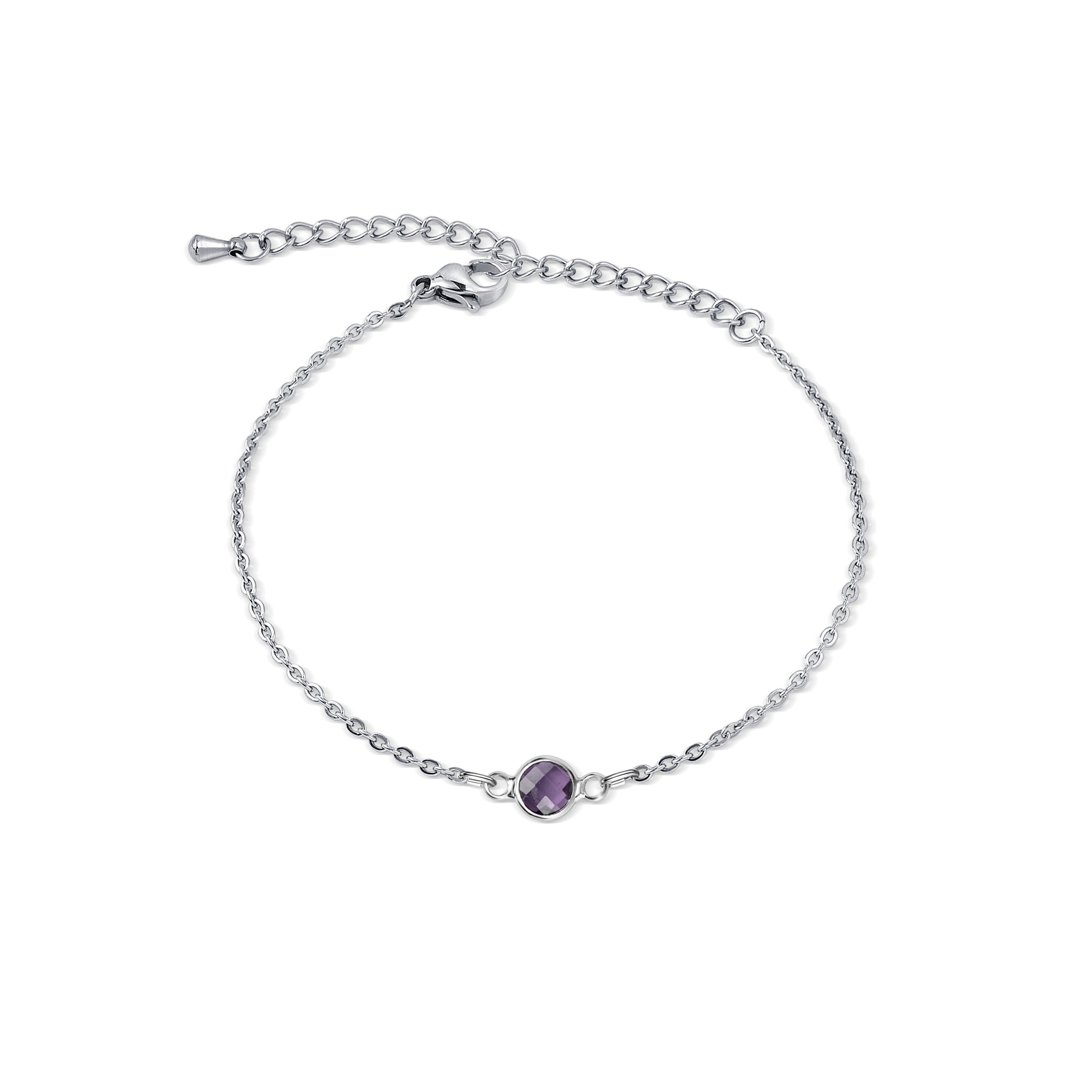 Women's Dainty Birthstone Charm Bracelet