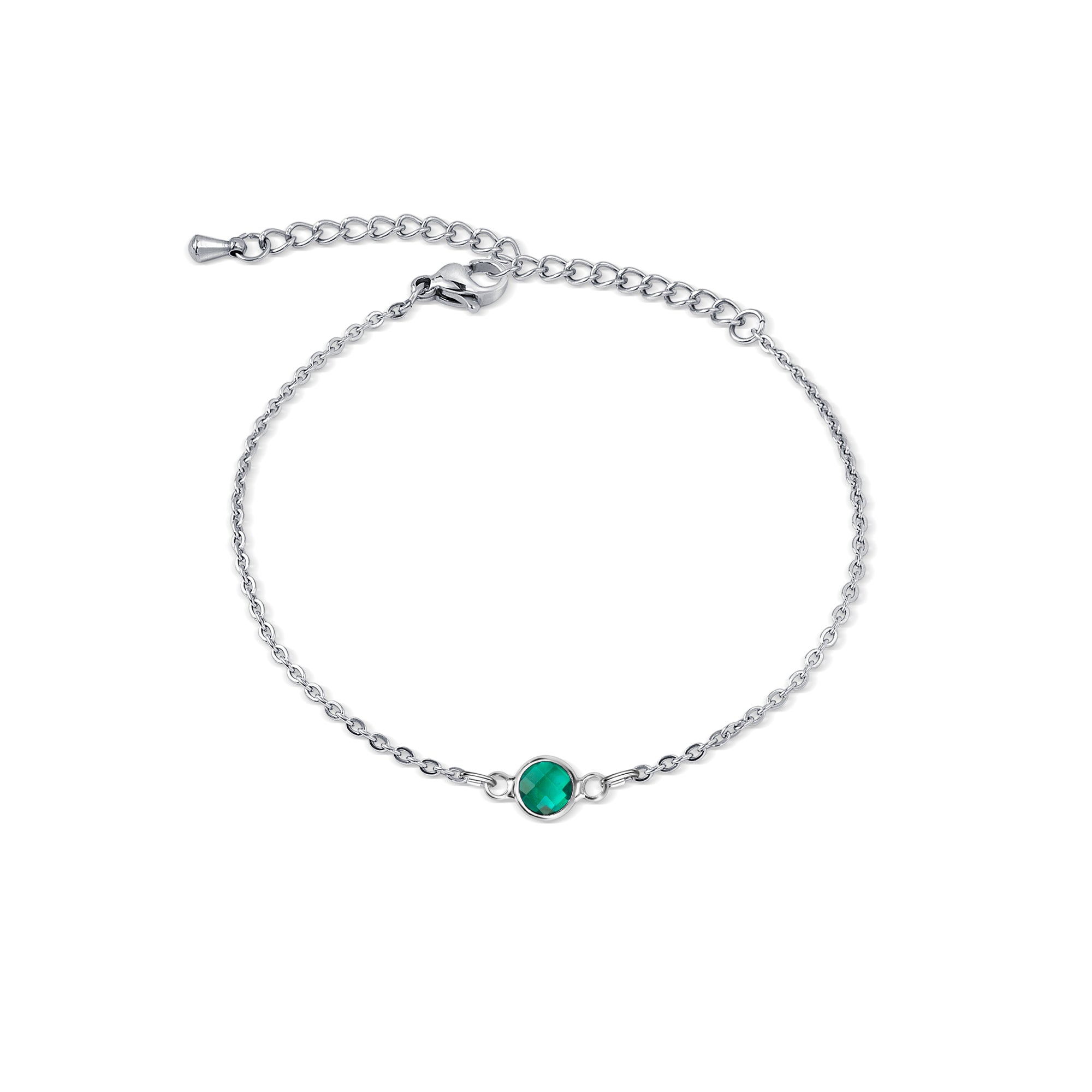 Women's Dainty Birthstone Charm Bracelet