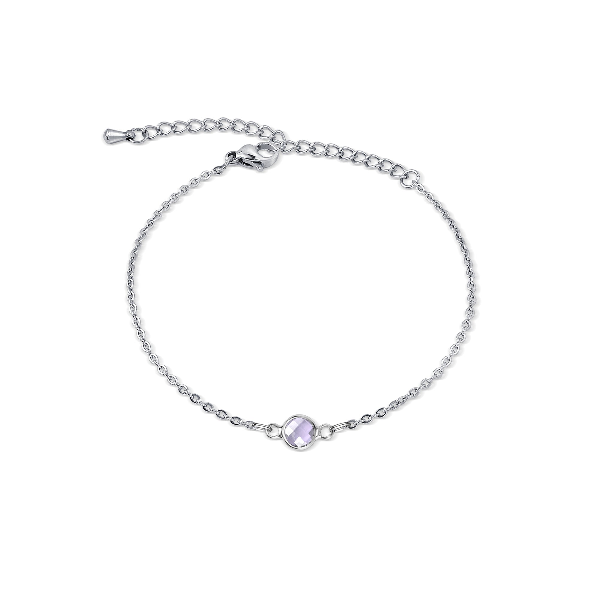 Women's Dainty Birthstone Charm Bracelet