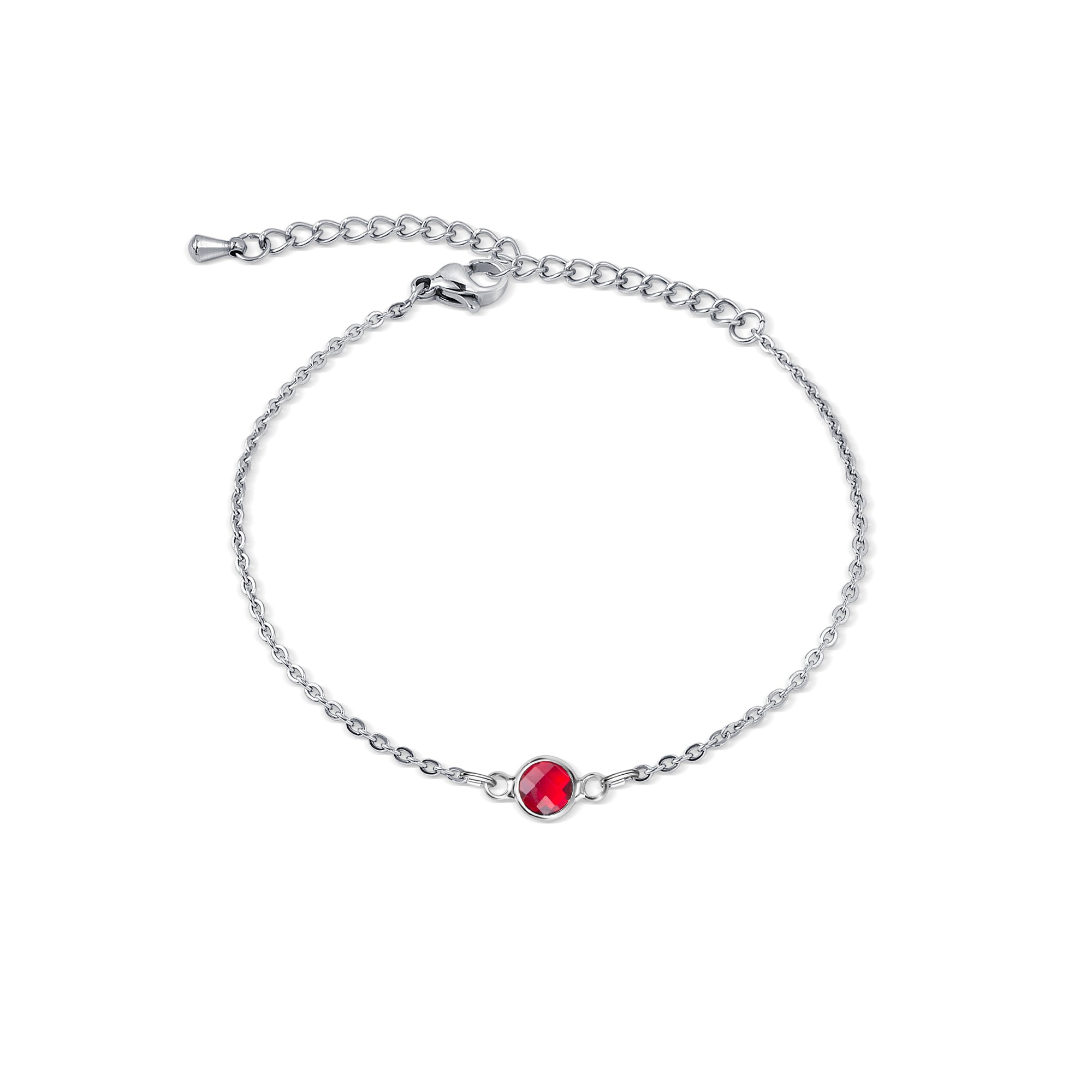 Women's Dainty Birthstone Charm Bracelet
