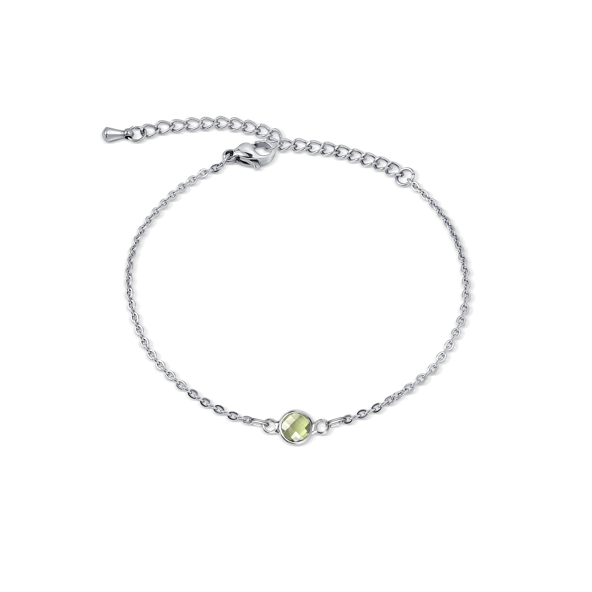 Women's Dainty Birthstone Charm Bracelet