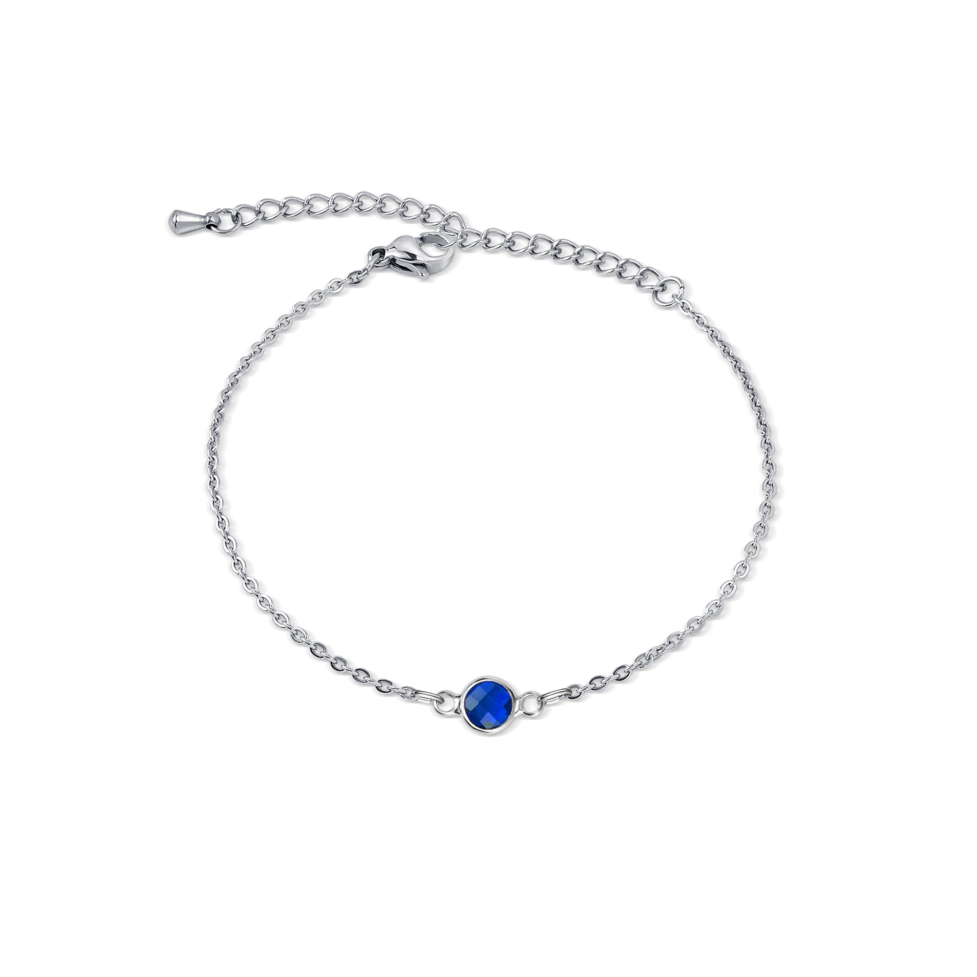 Women's Dainty Birthstone Charm Bracelet