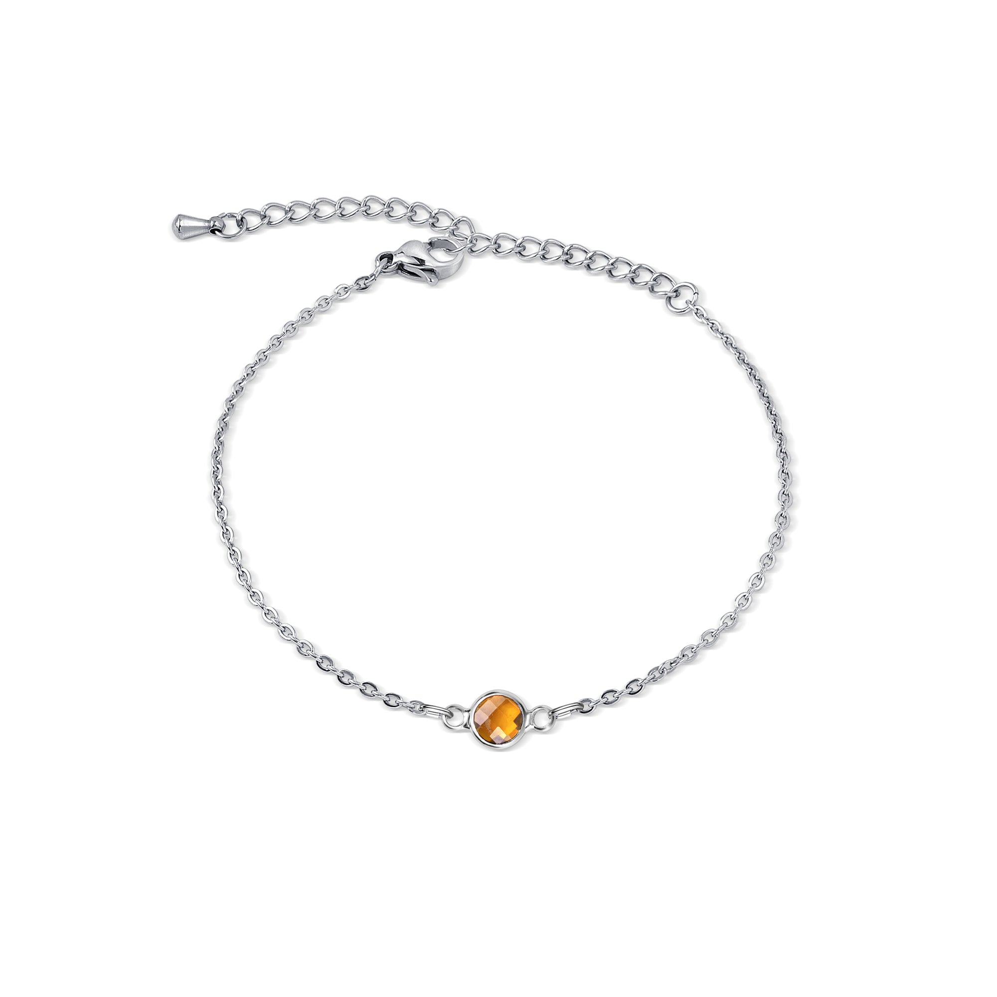 Women's Dainty Birthstone Charm Bracelet