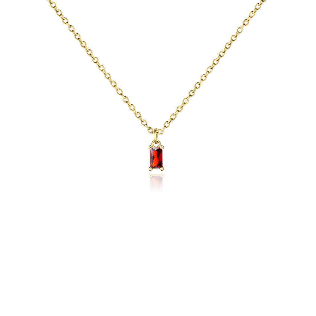 Gold Birthstone Charm Necklace