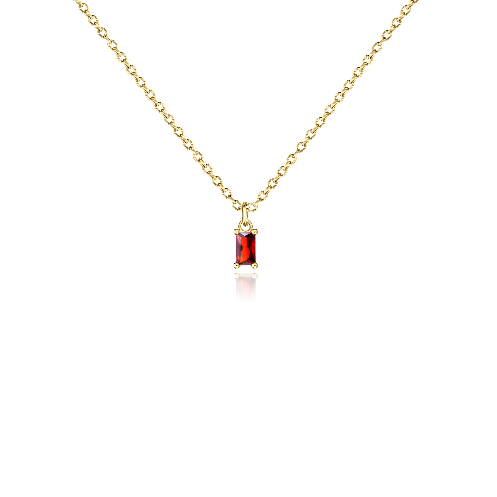 Gold Birthstone Charm Necklace