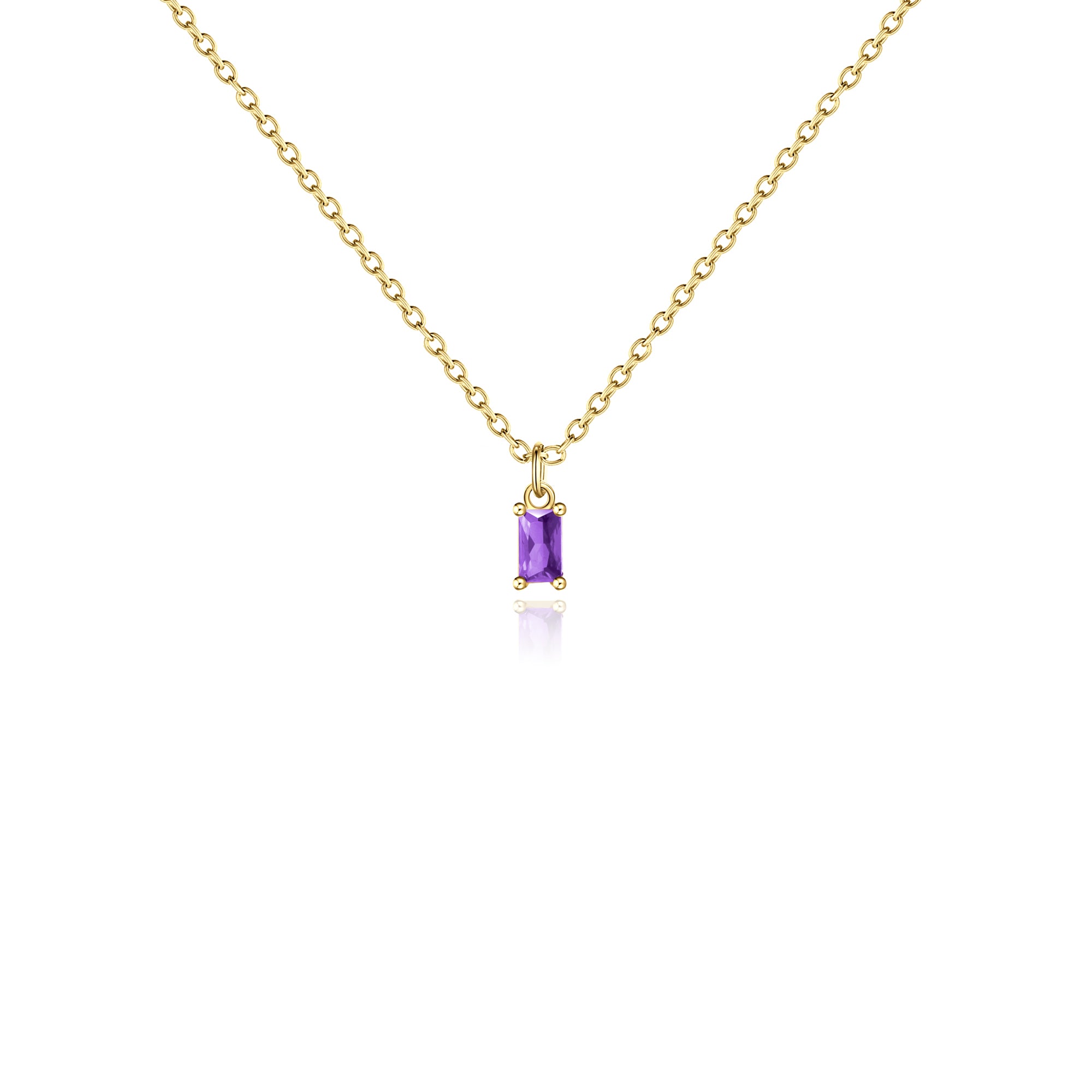 Gold Birthstone Charm Necklace