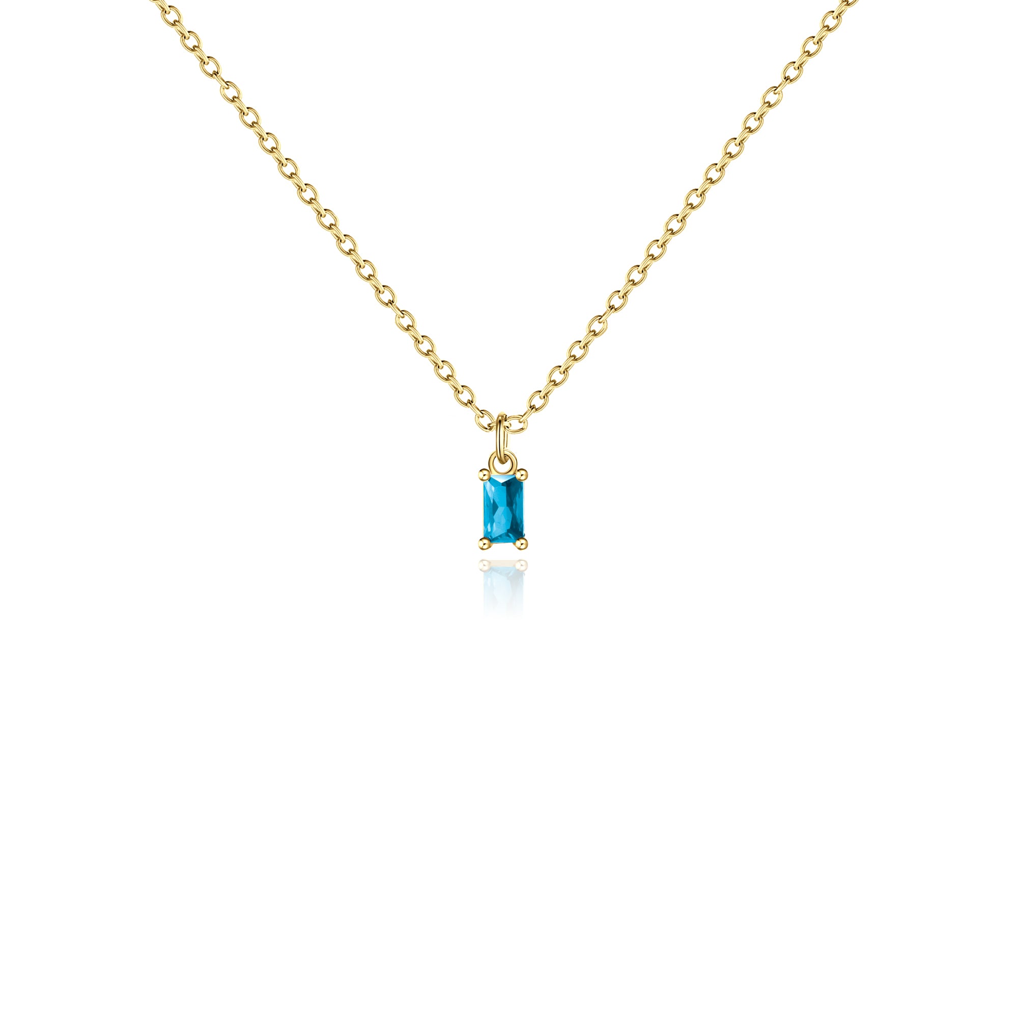 Gold Birthstone Charm Necklace