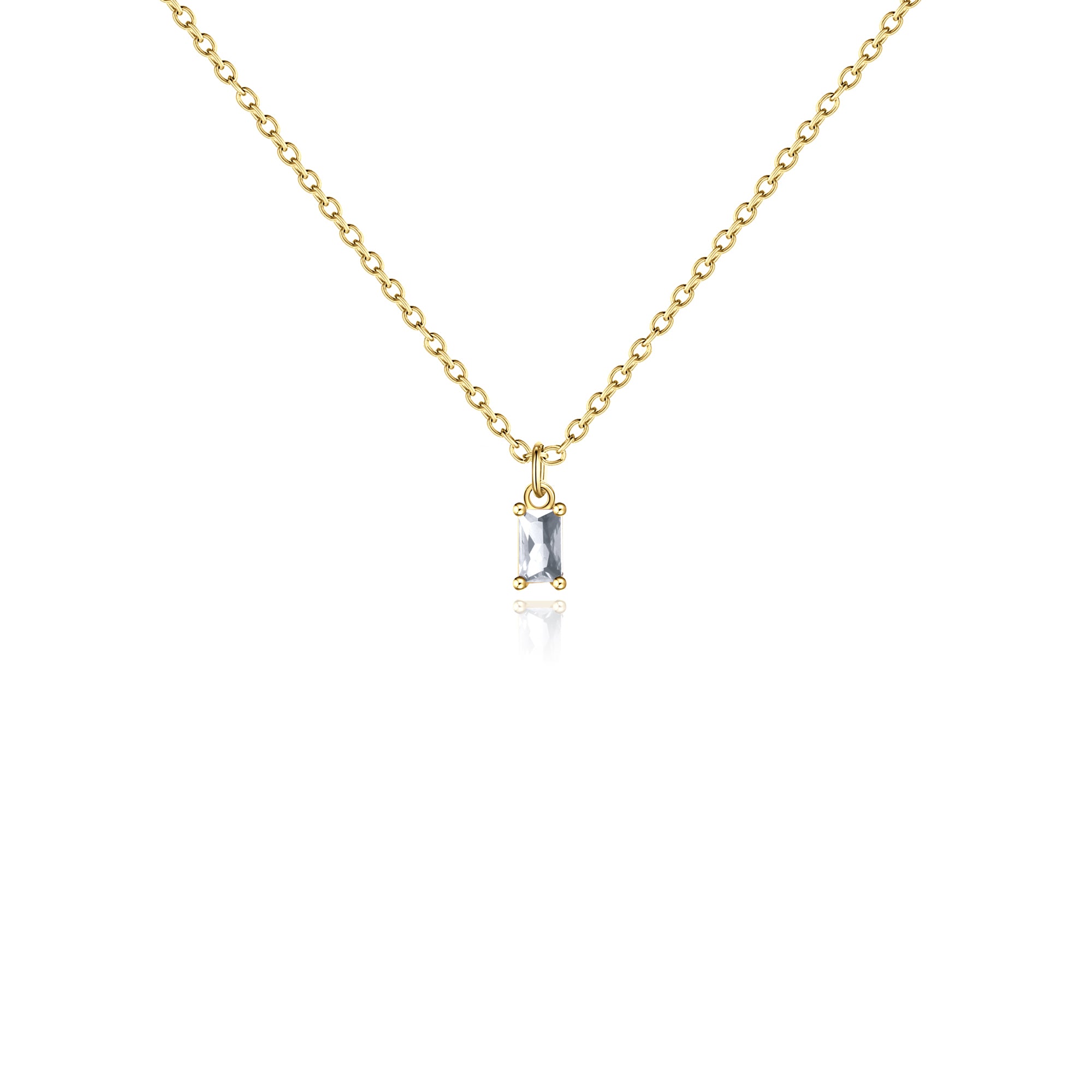 Gold Birthstone Charm Necklace