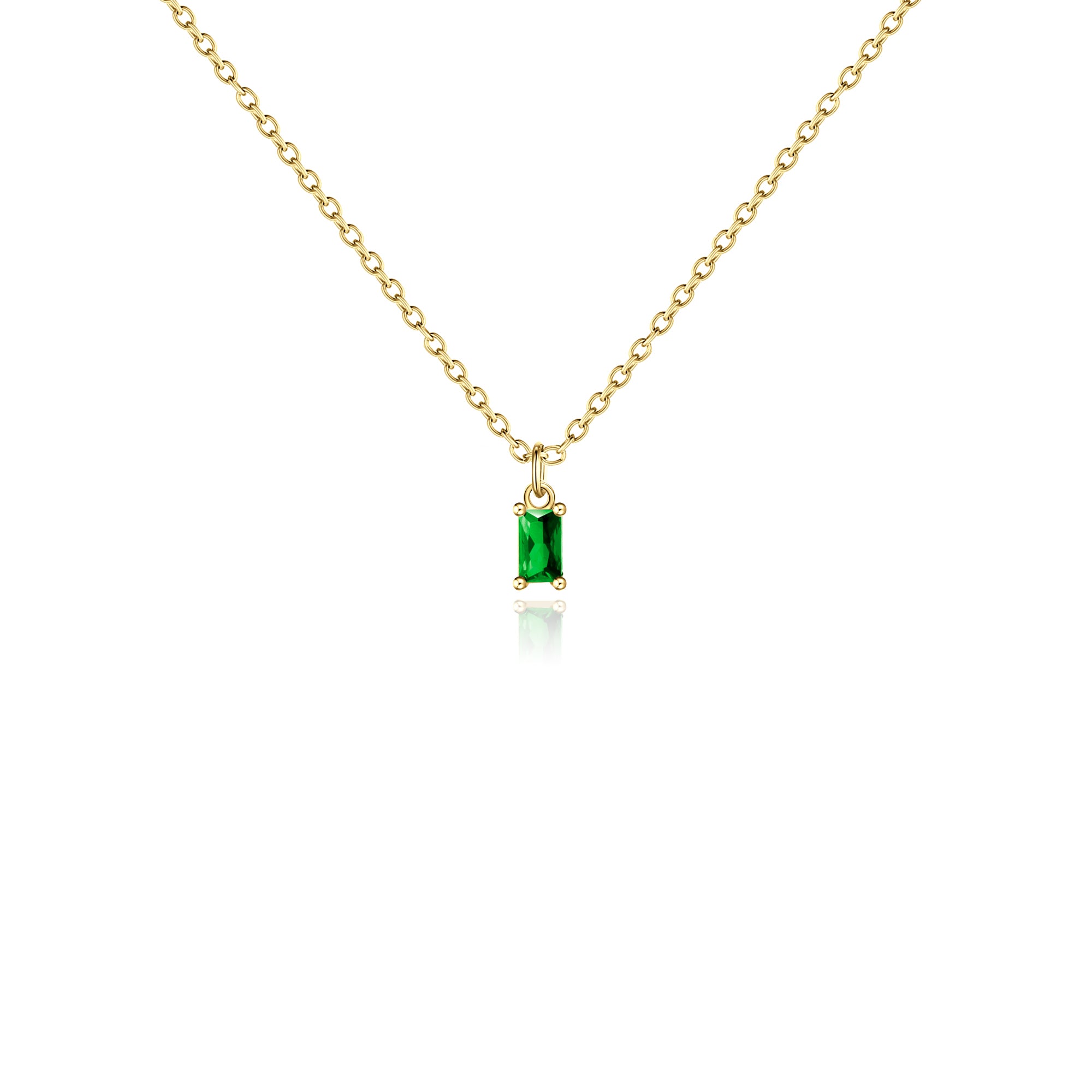 Gold Birthstone Charm Necklace